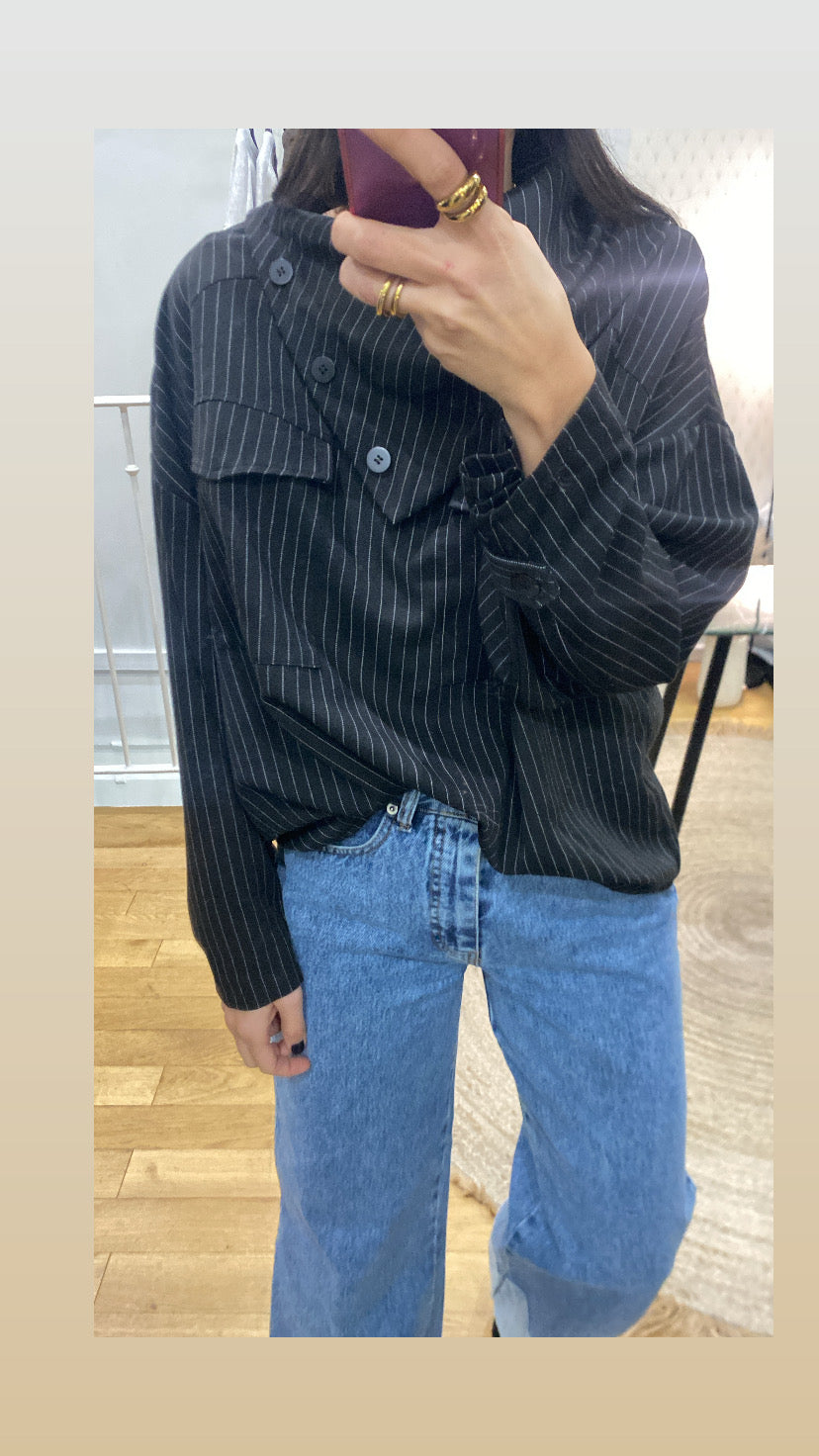 Top « Sinaï » rayé noir