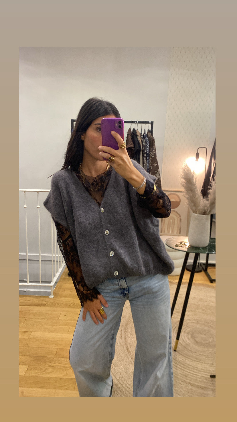 Gilet « Ella » gris