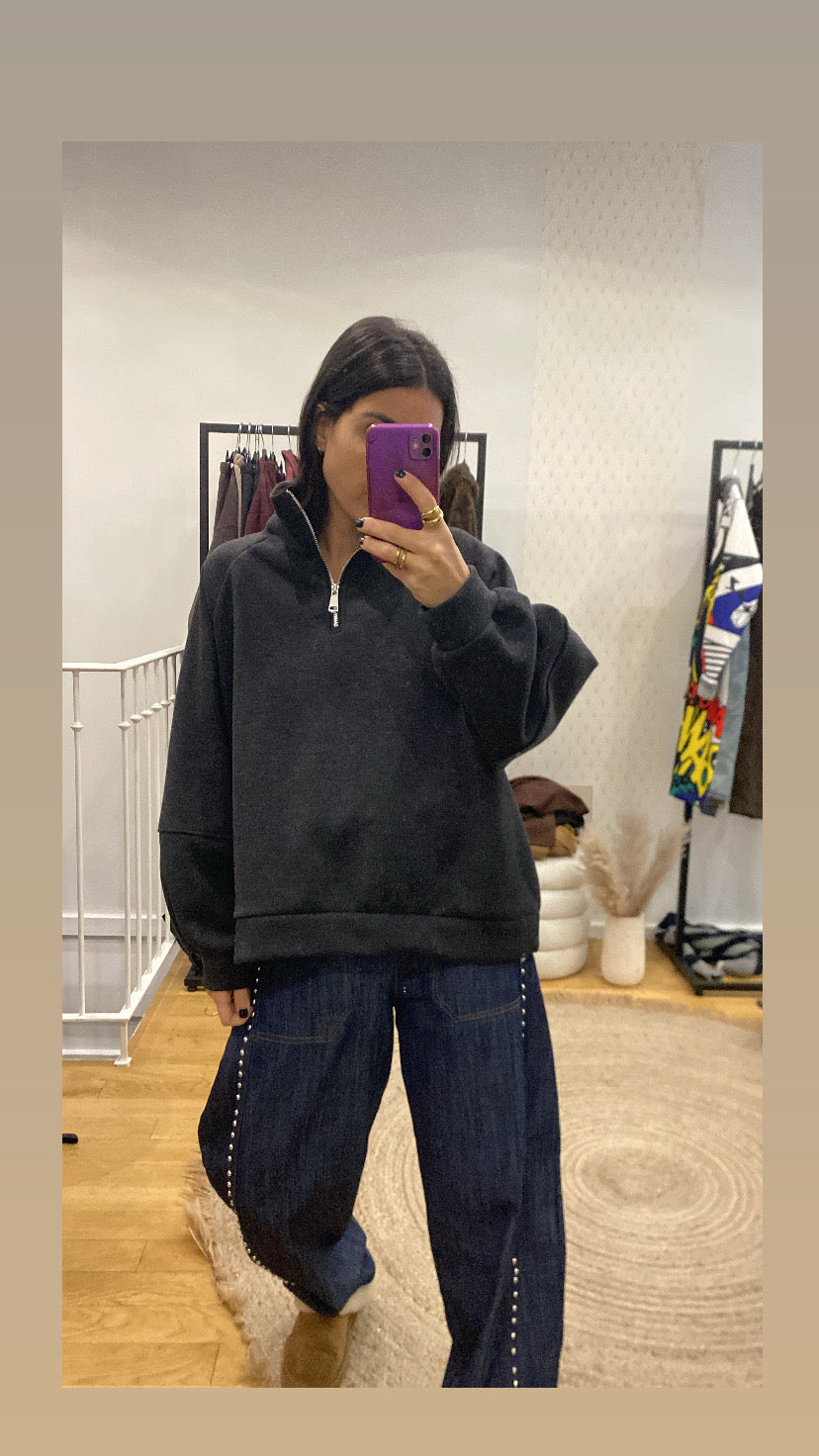 Pull « camionneur » gris/noir