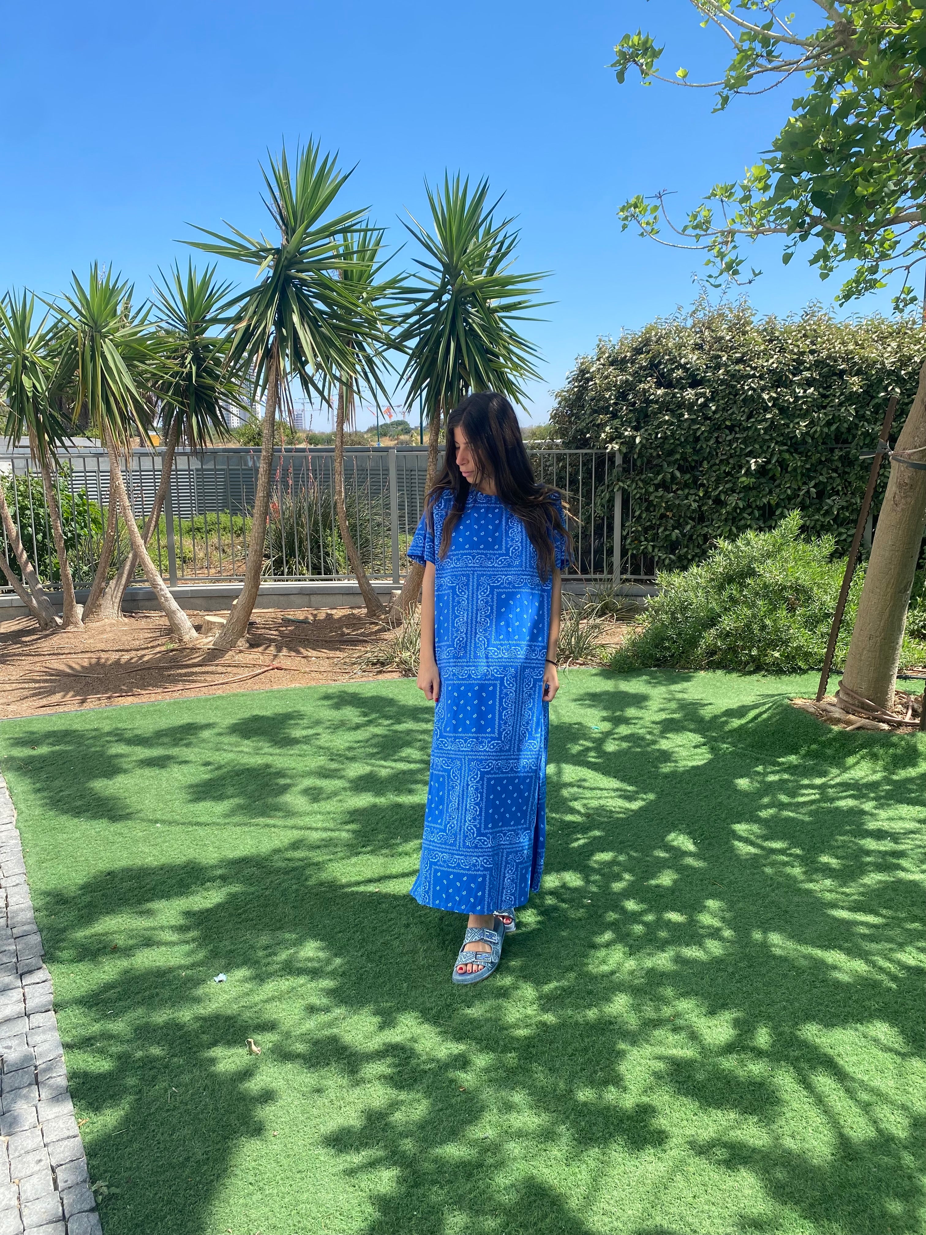Robe « Scarlett » bandana bleu
