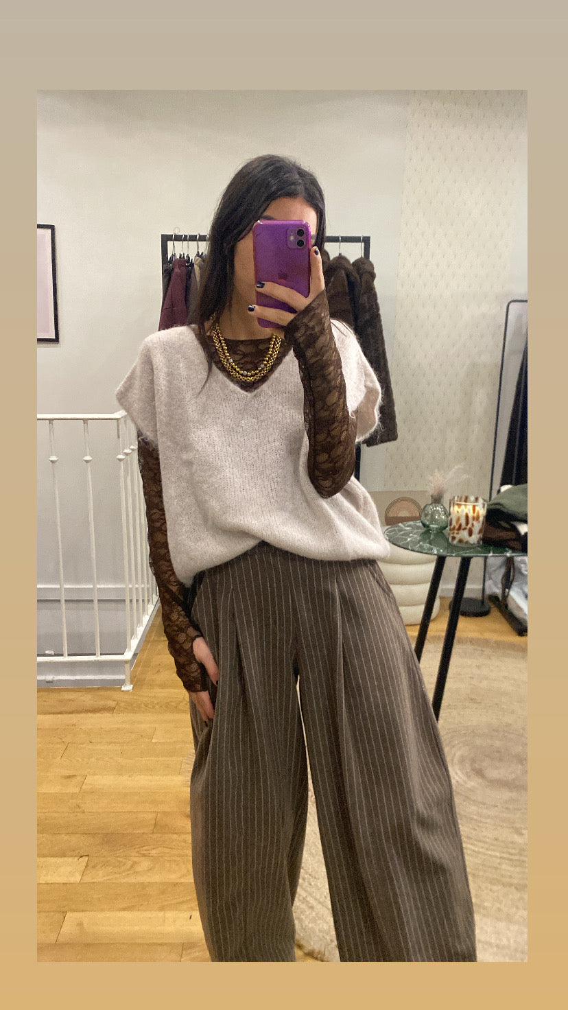 Pull sans manche « stef » écru