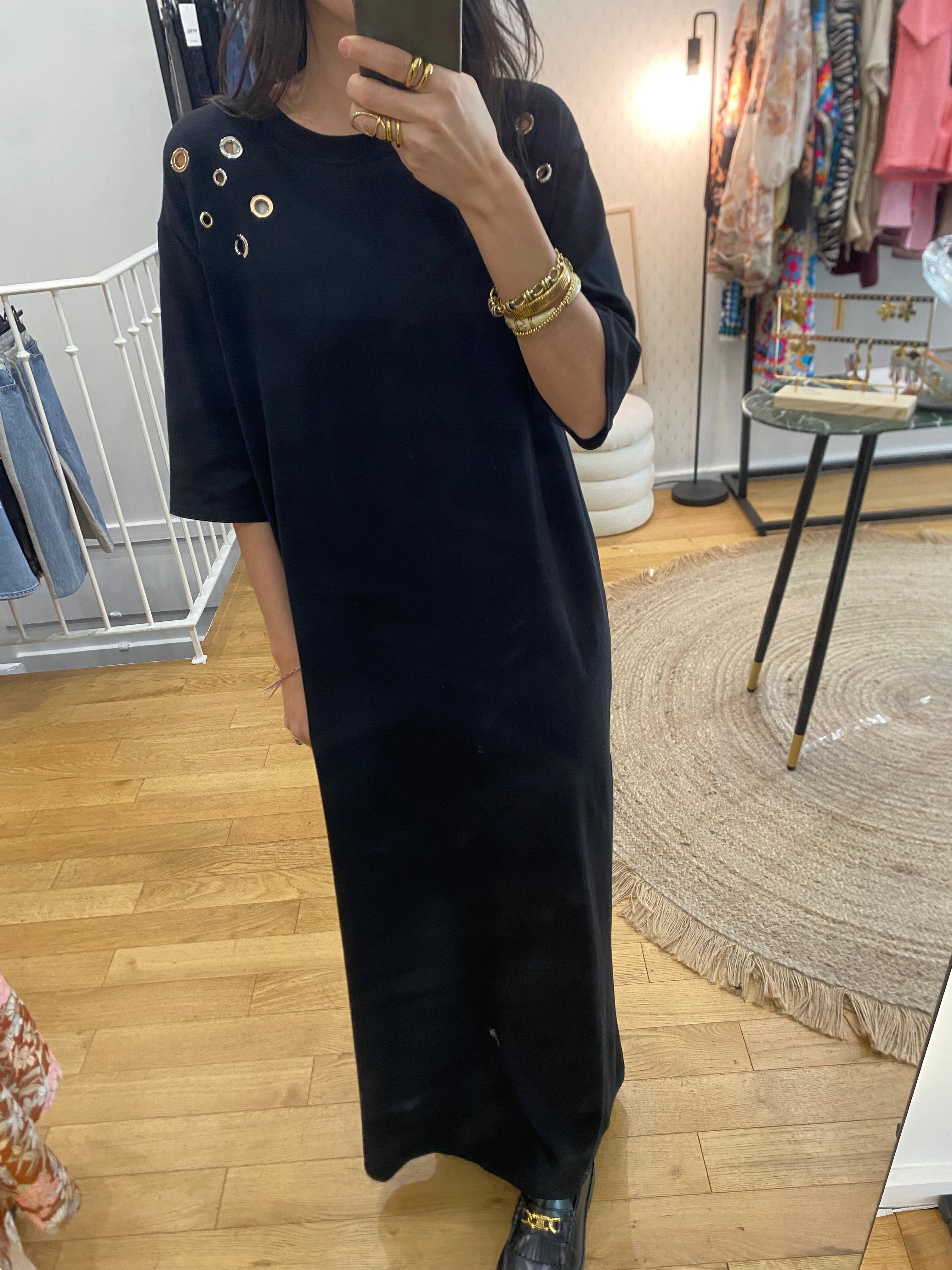 Robe œillet « Ary » noir
