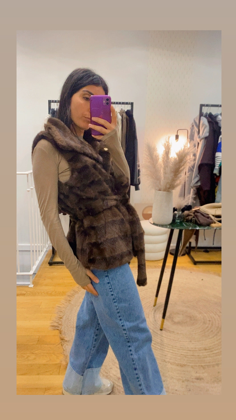 Veste / gilet «  Erine » marron