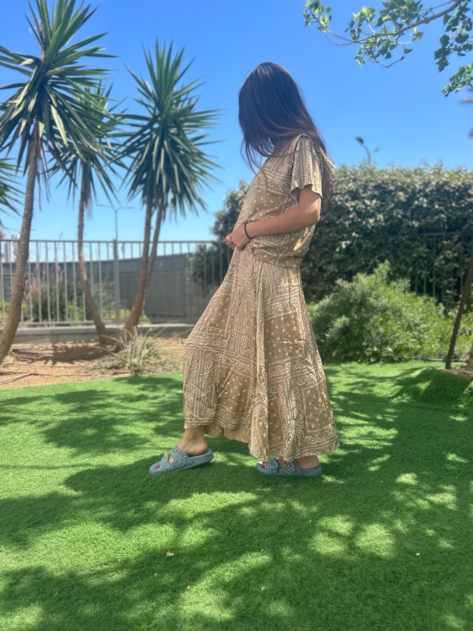 Jupe « Lucie » bandana camel