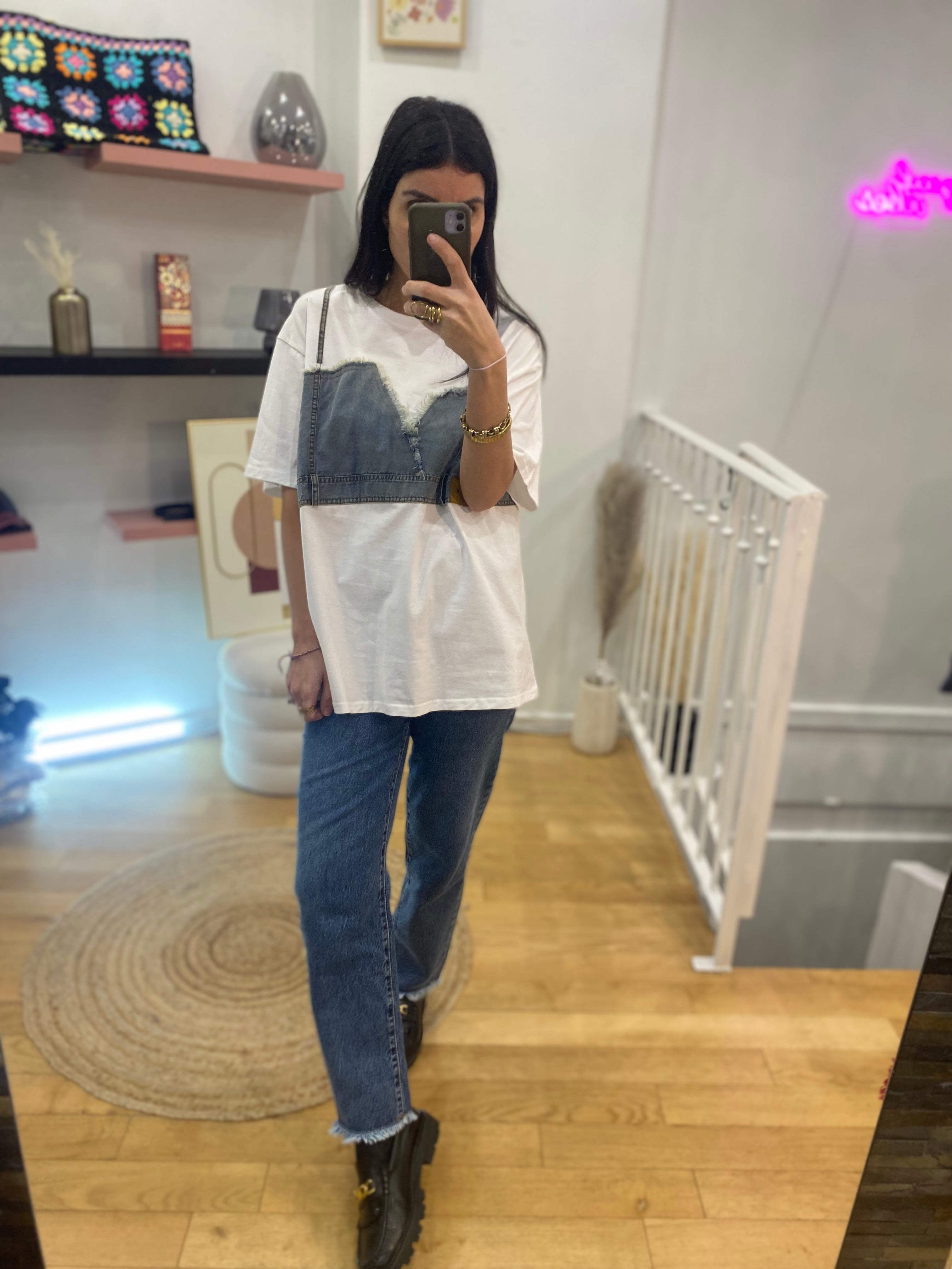 T-shirt bi matière « Lilou »