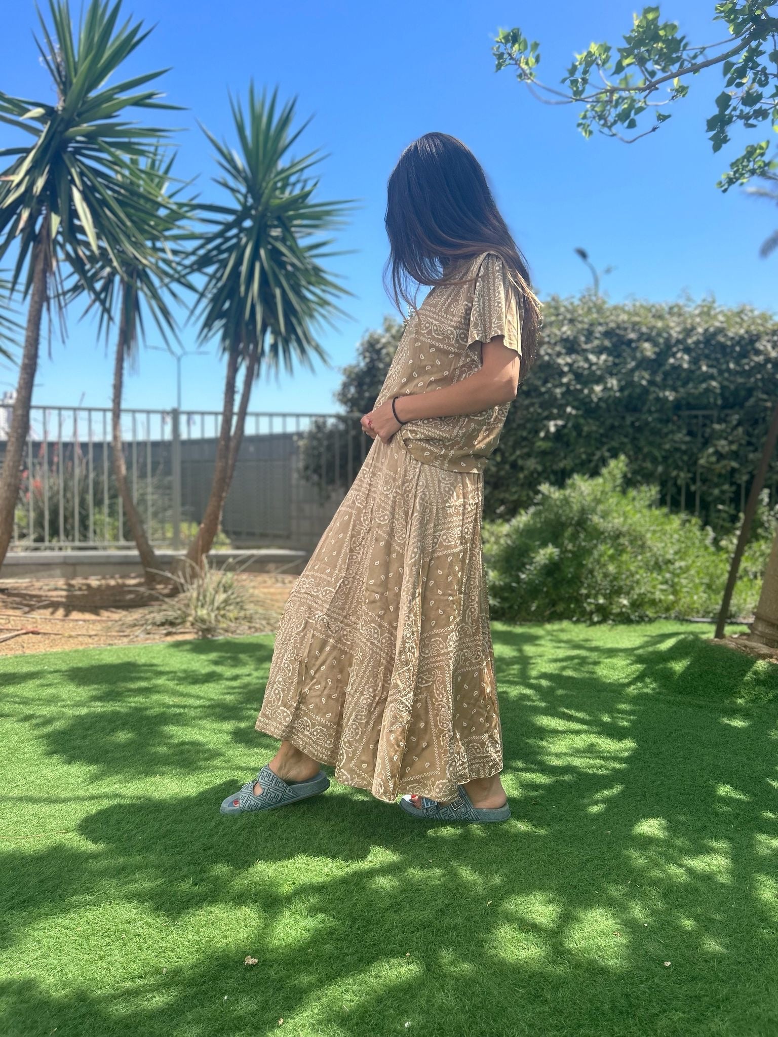 T-shirt « Camille » bandana camel