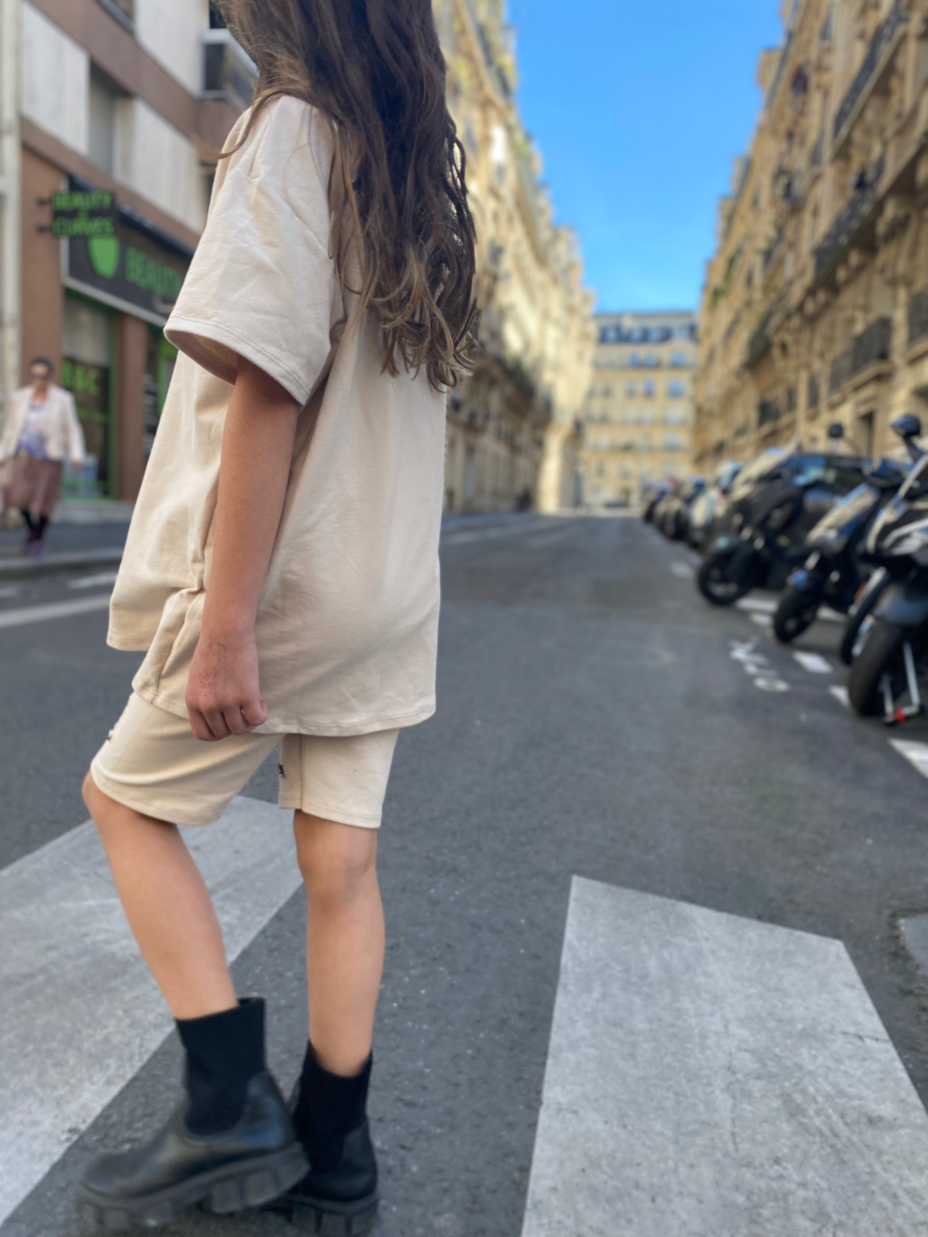 Ensemble cycliste « Aby » œillet écru