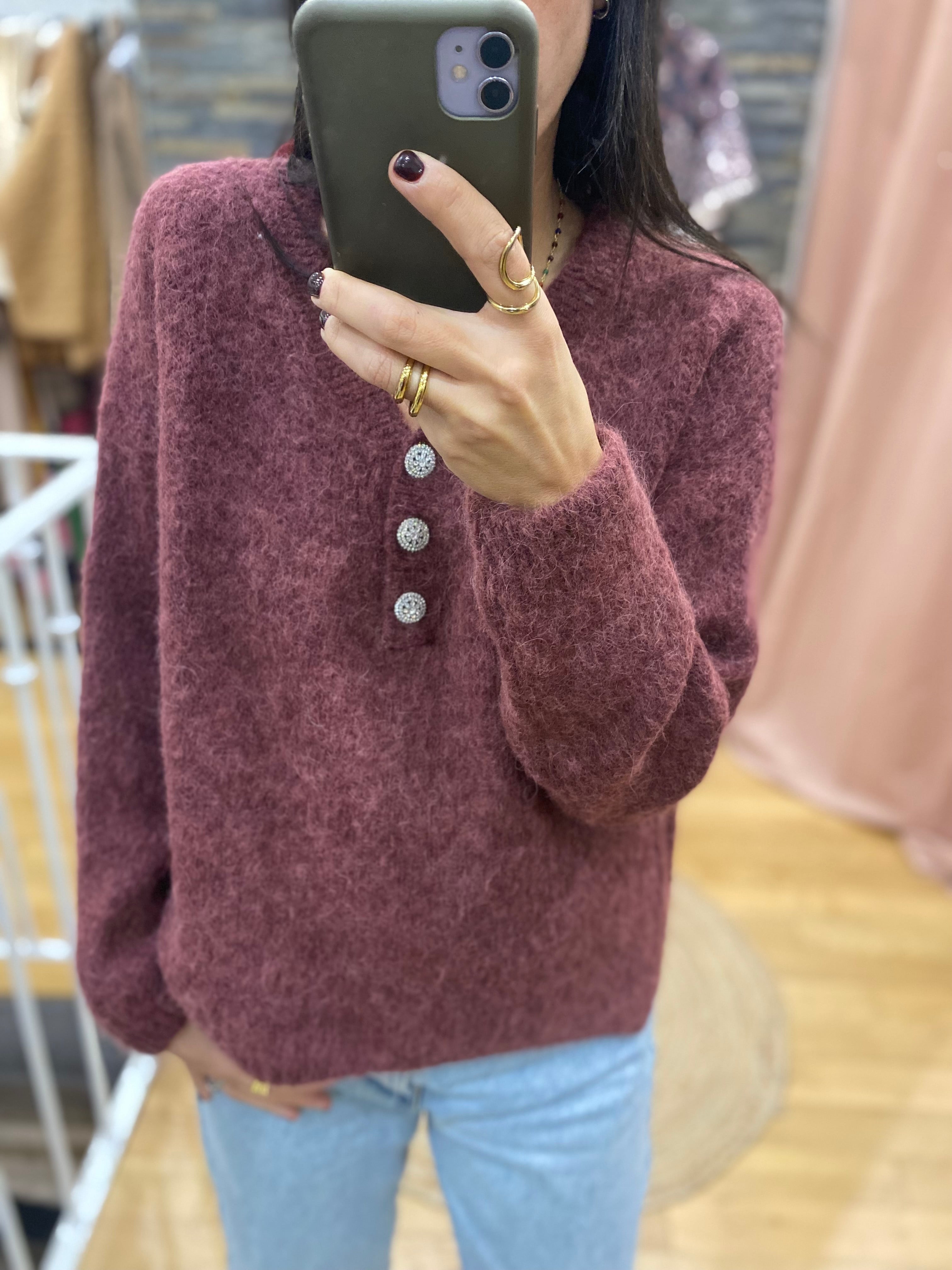 Pull « deby » bordeaux