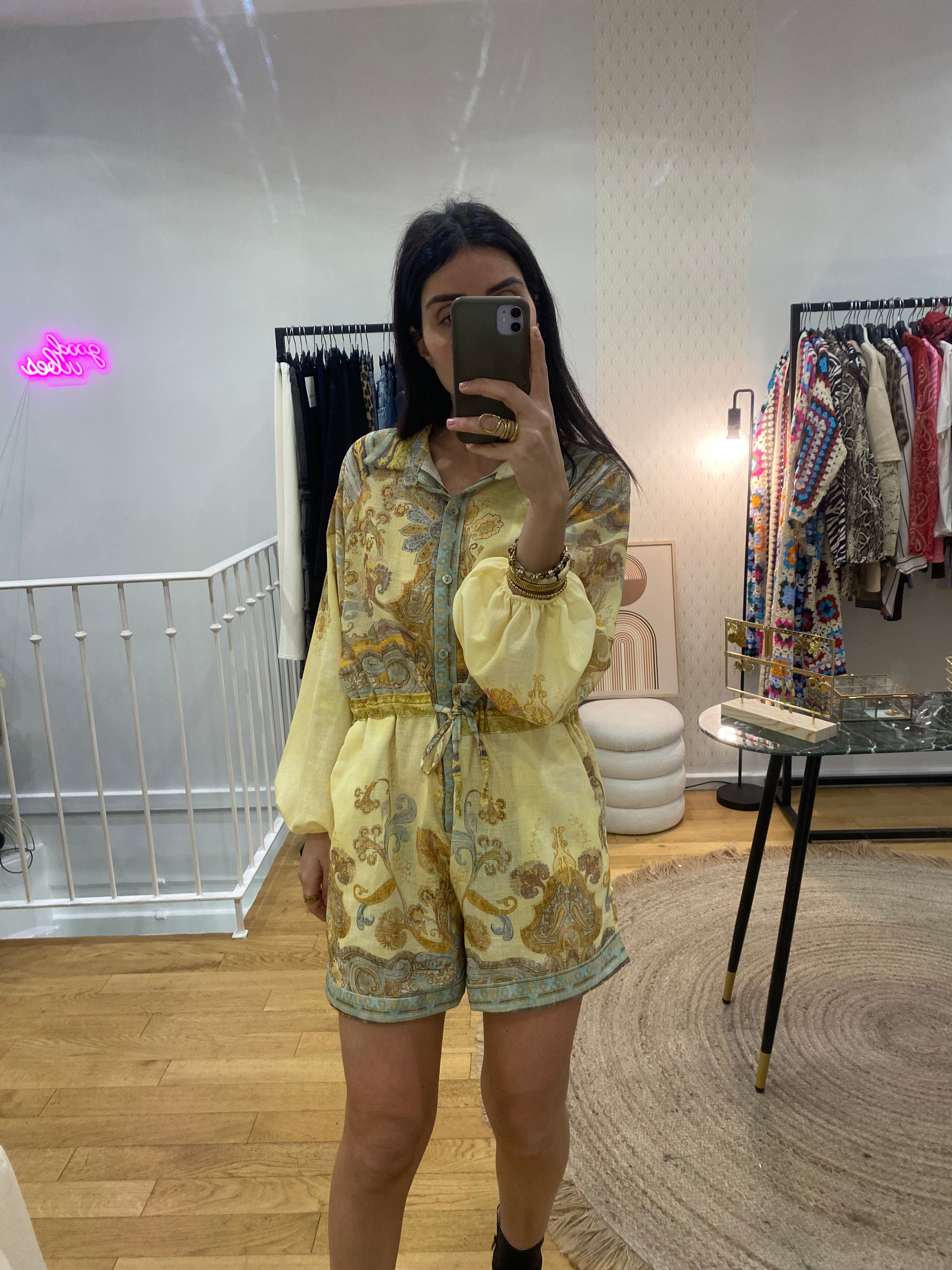 Combi short « Luna » jaune