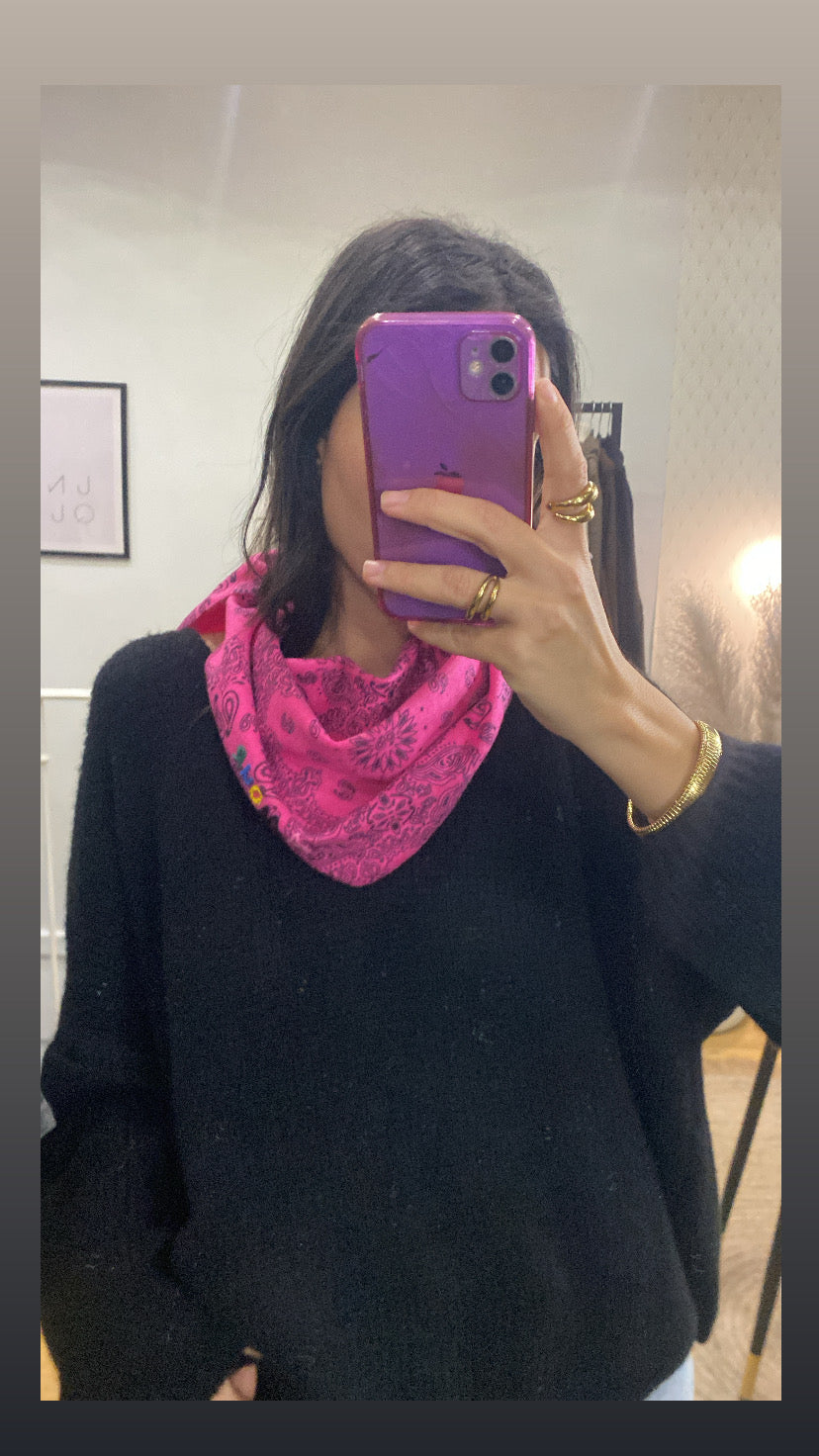 Foulard « Amour » bandana fushia