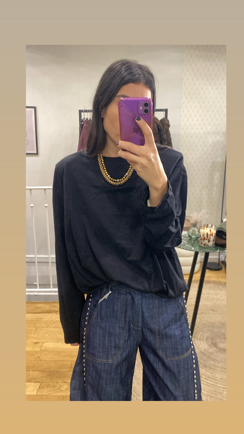 T-shirt épaulette noir