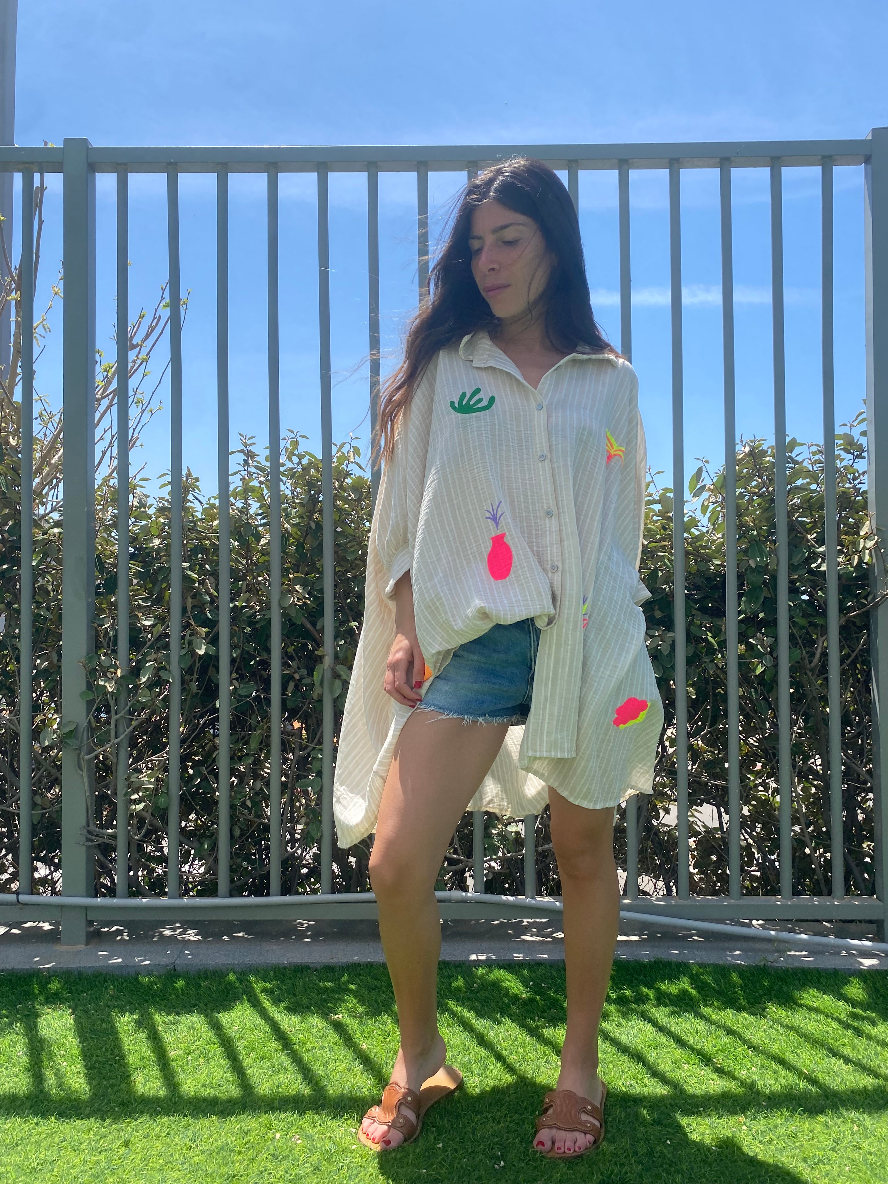 Robe Chemise robe « Jill » rayé écru