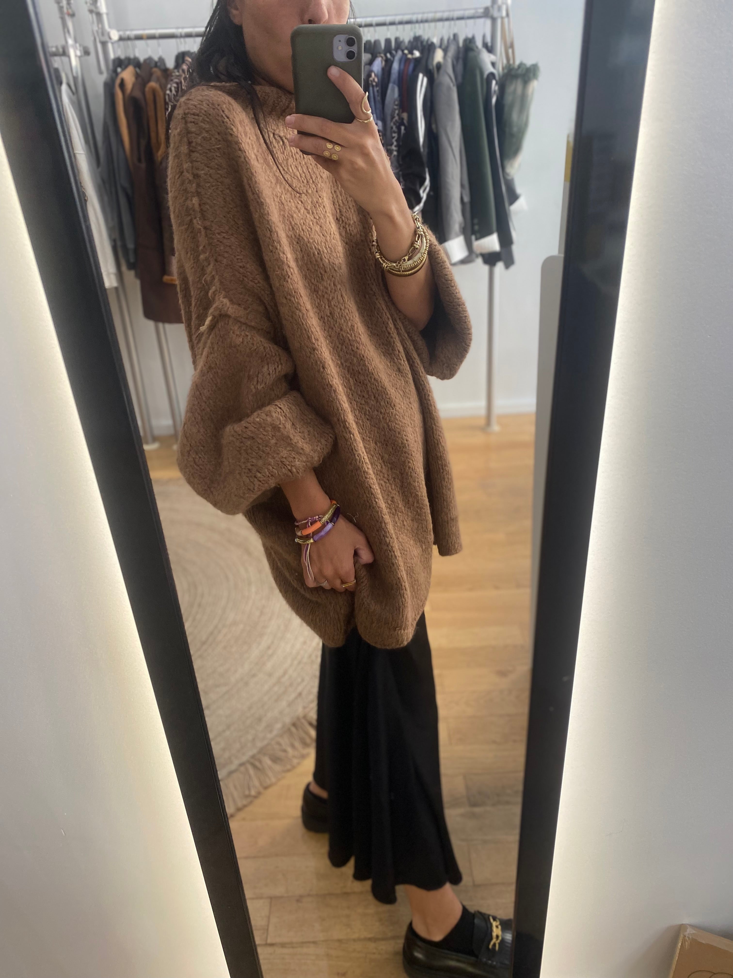 Pull couture « Chloé » camel / marron