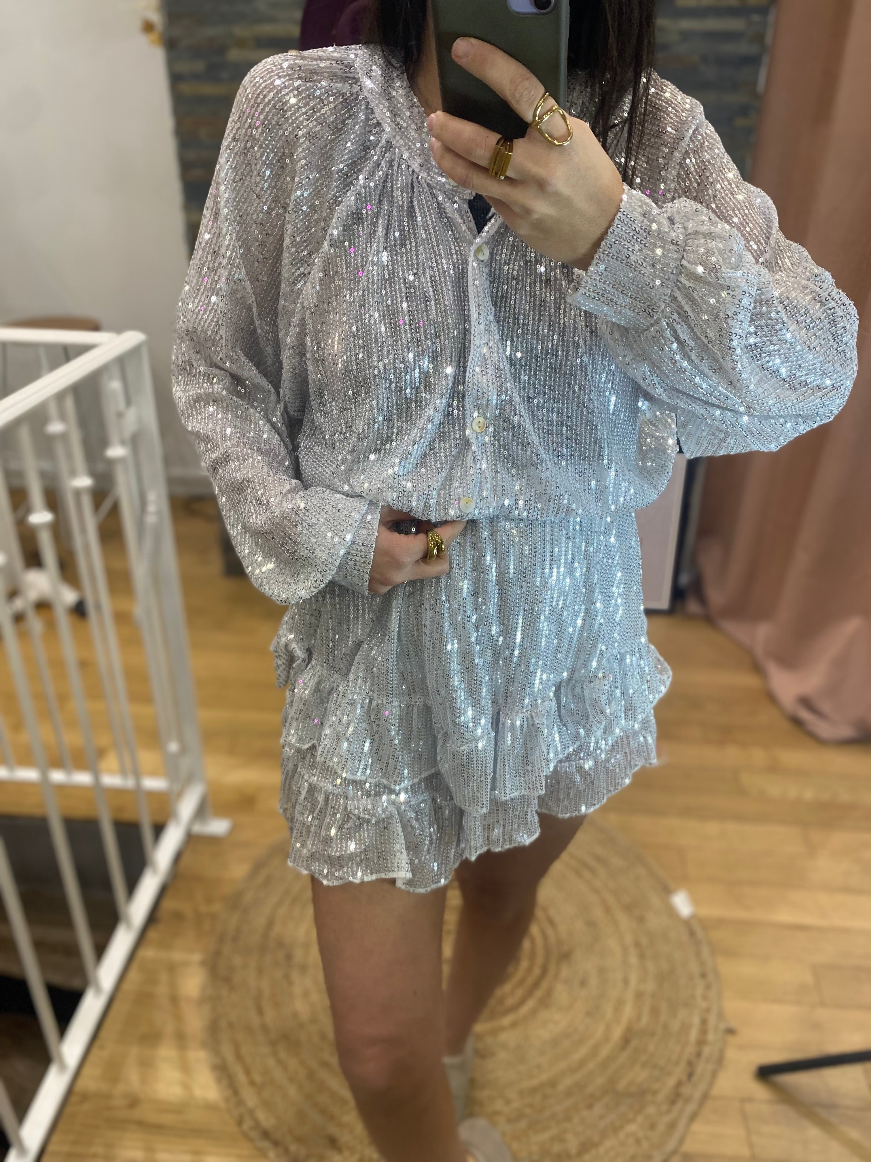 Combi short sequin