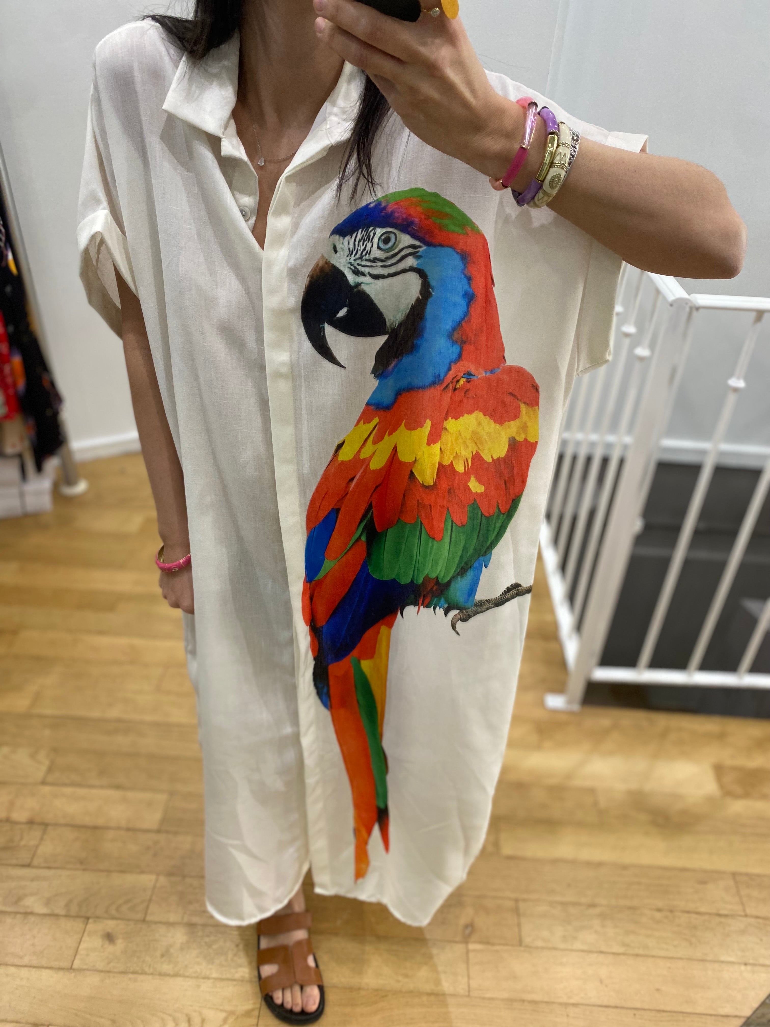 Robe « perroquet » écrue