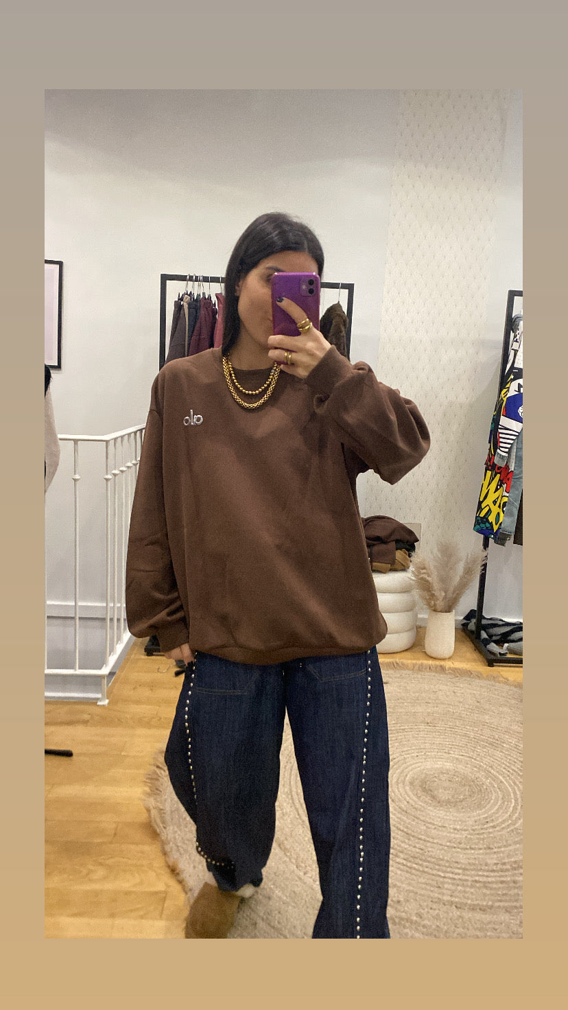 Sweat « A-O » marron