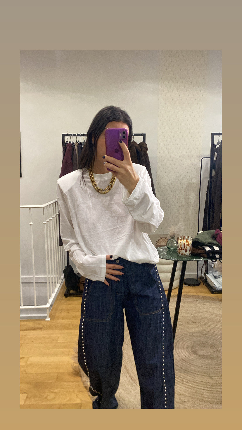 T-shirt épaulette blanc