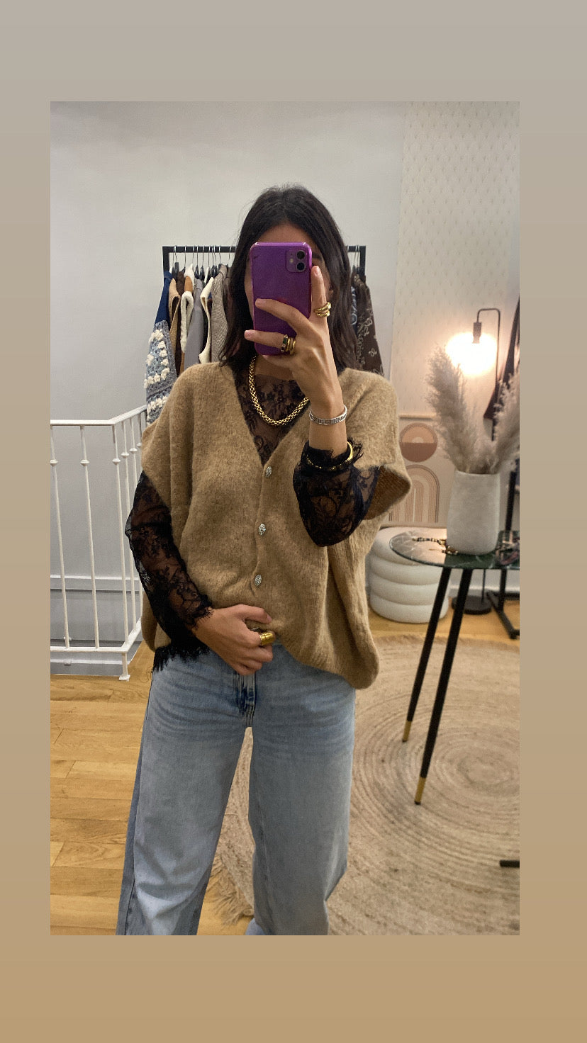 Gilet « Ella » camel