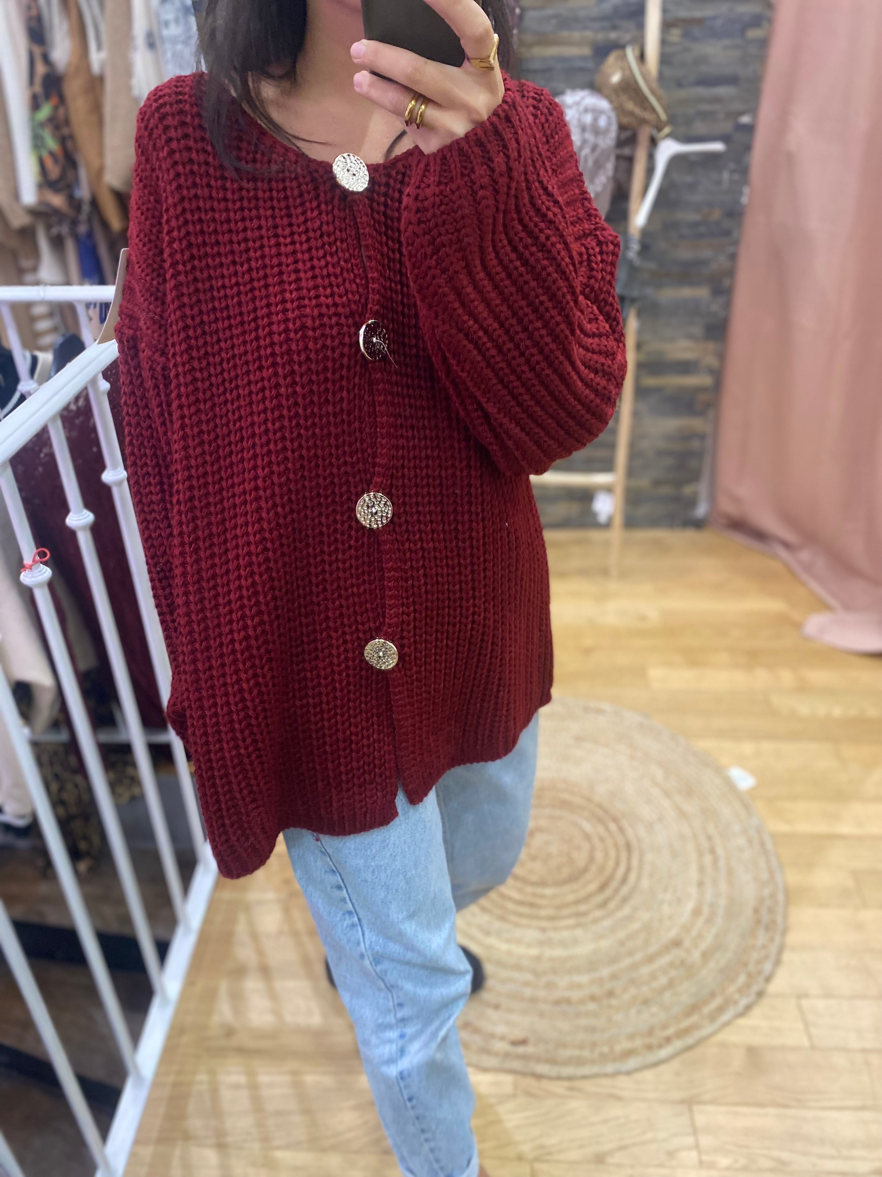 Gilet « Laura » Bordeaux