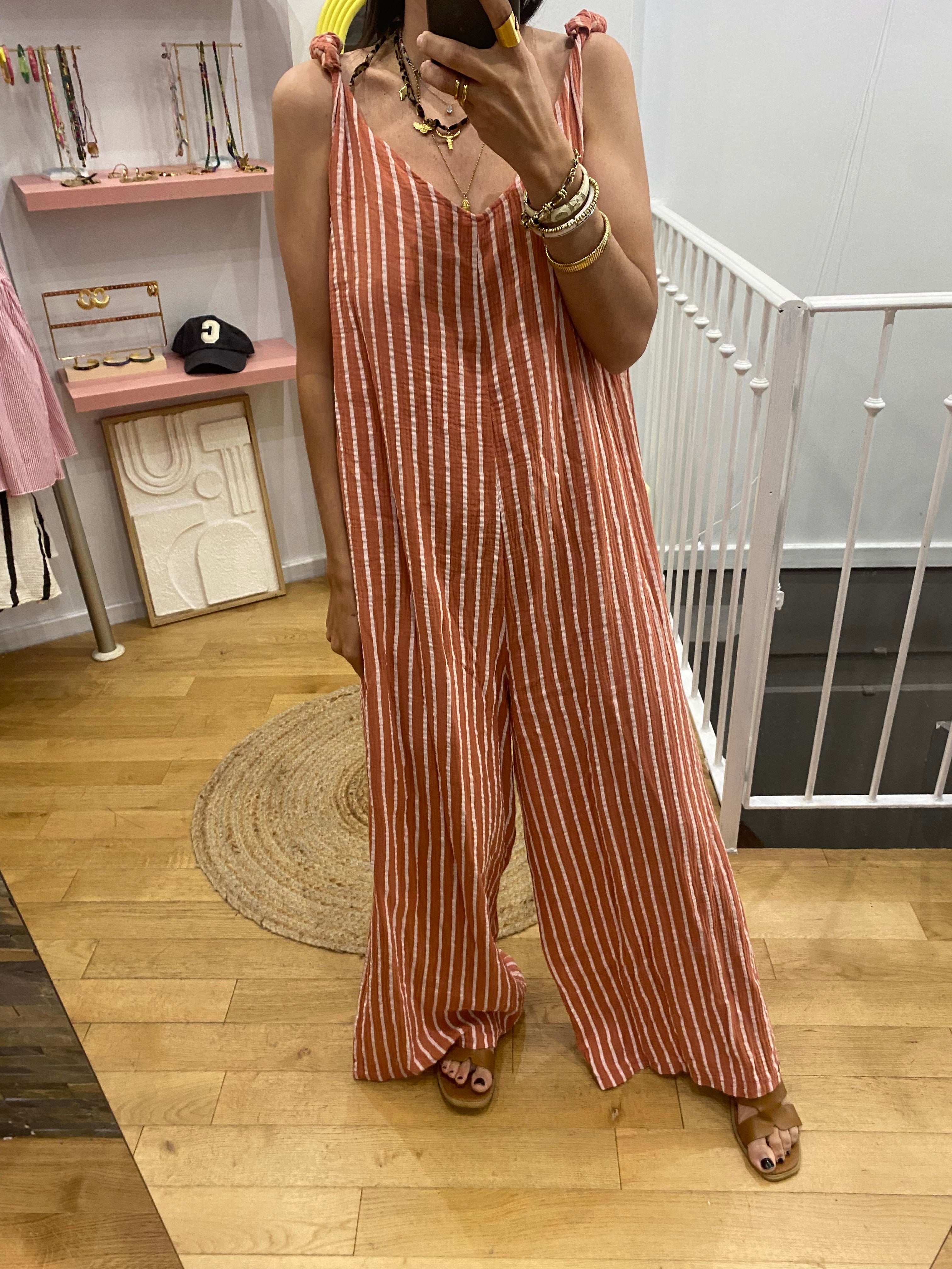 Combinaison pantalon « noa » rayé rouille