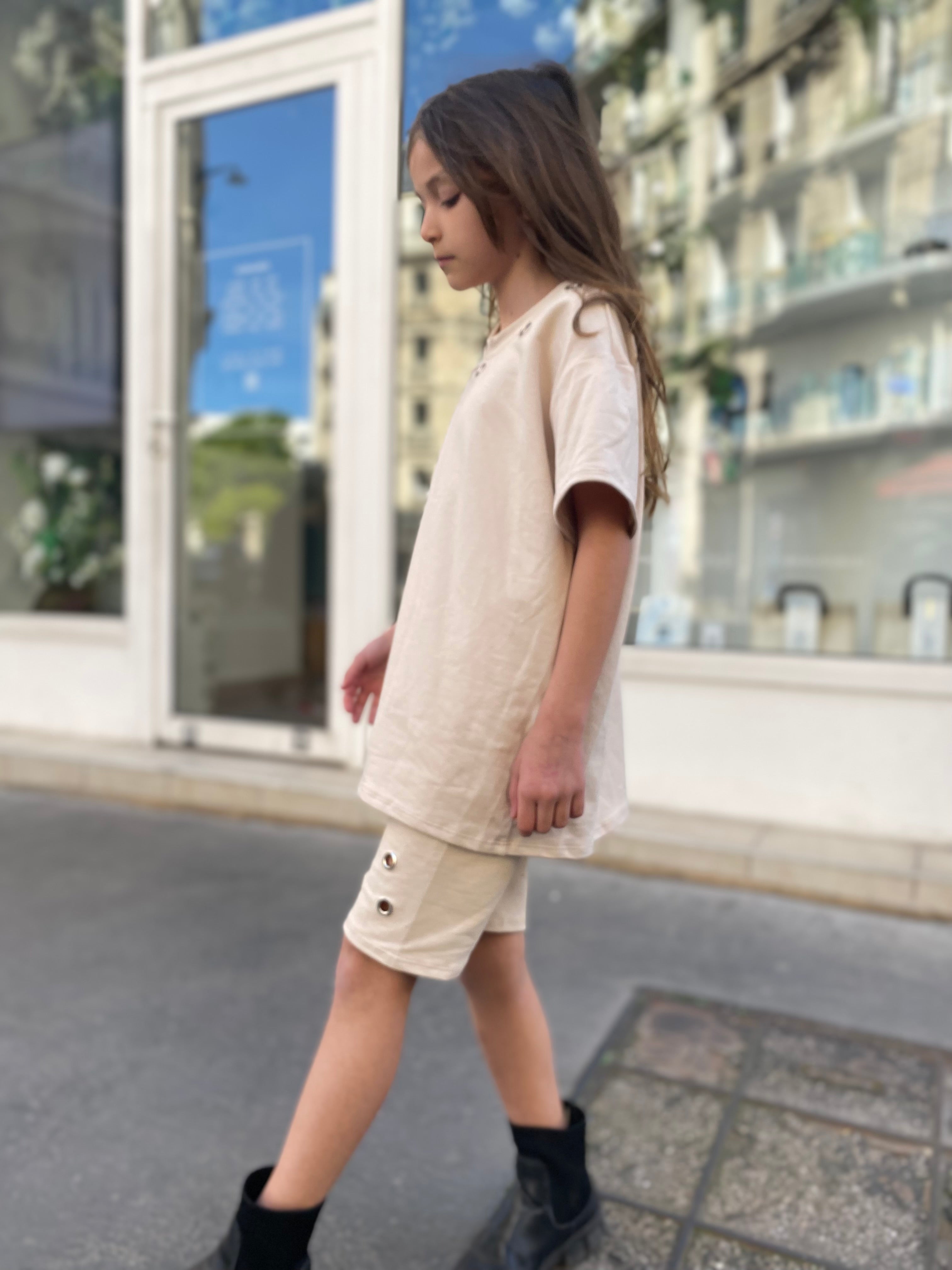 Ensemble cycliste « Aby » œillet écru