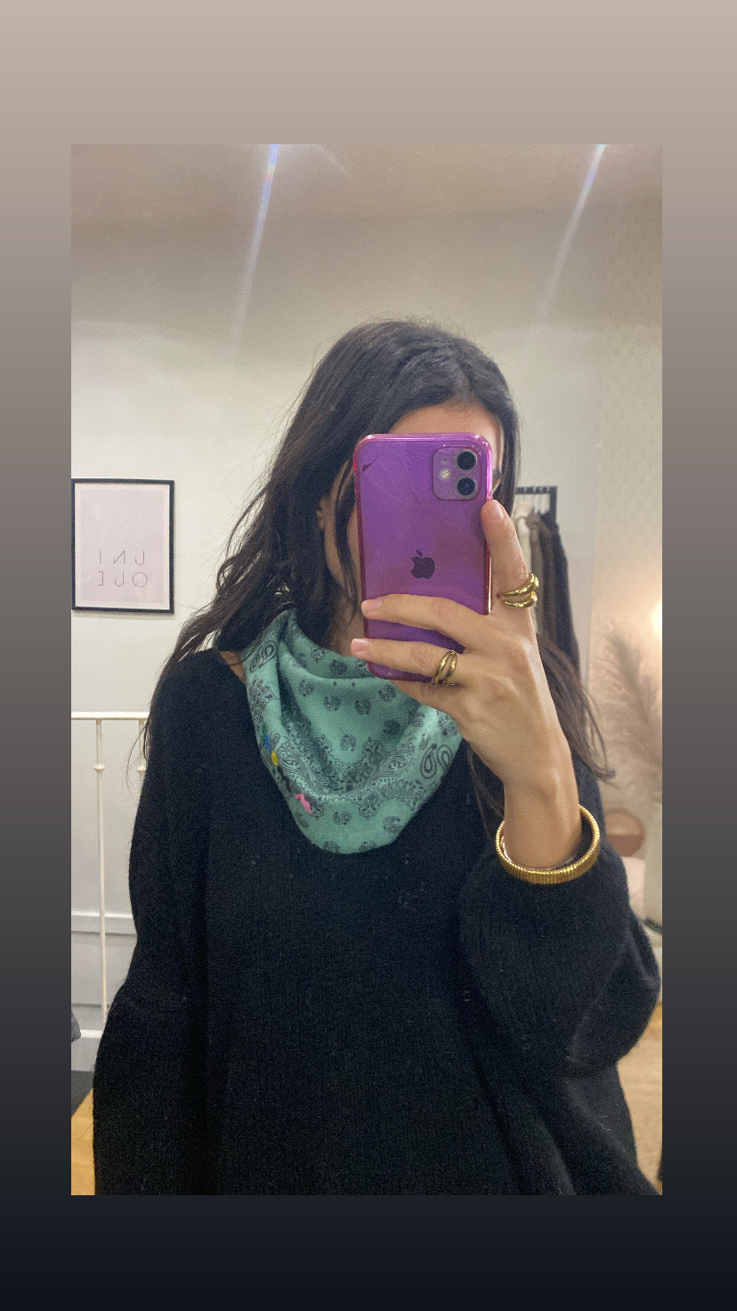 Foulard « Amour » vert d’eau