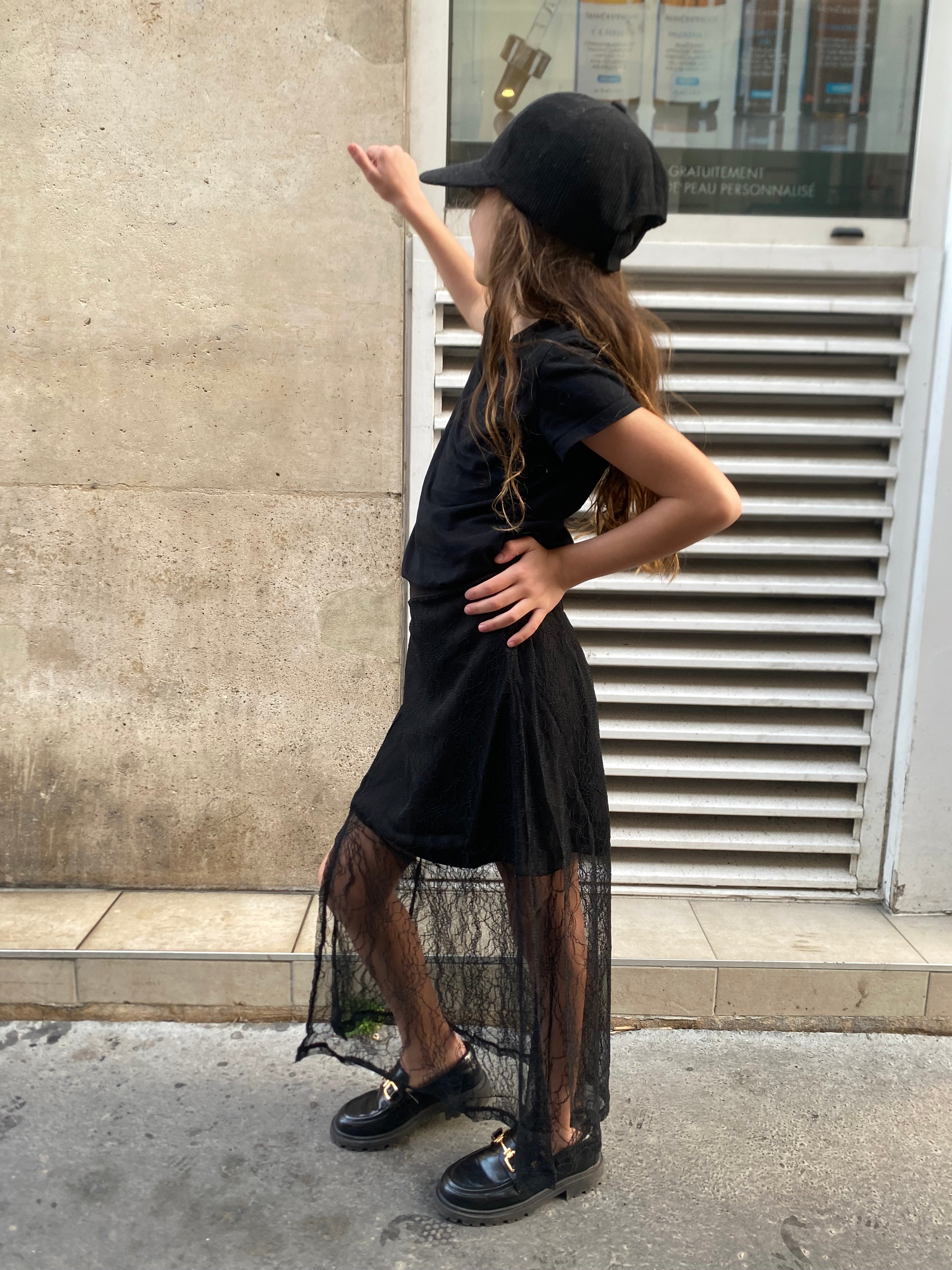 Jupe dentelle « Lili » noir