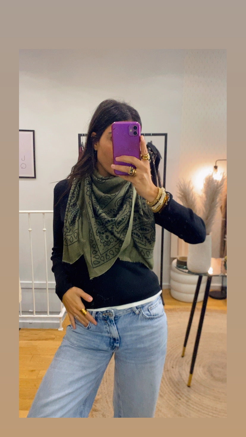Foulard bandana kaki