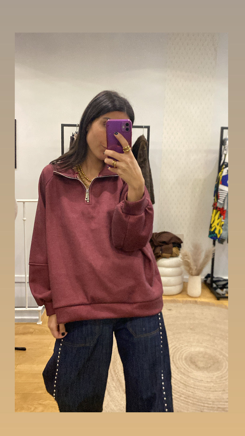 Pull « camionneur » bordeaux