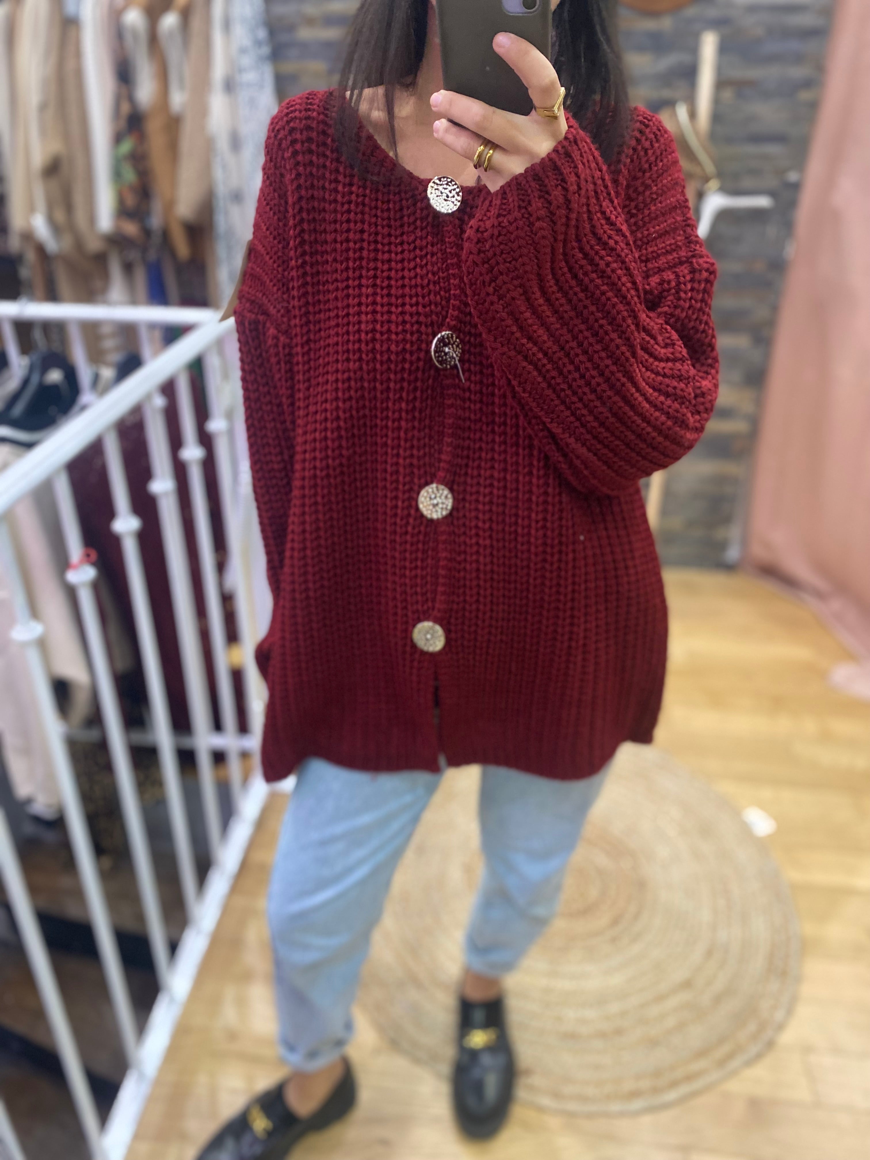 Gilet « Laura » Bordeaux