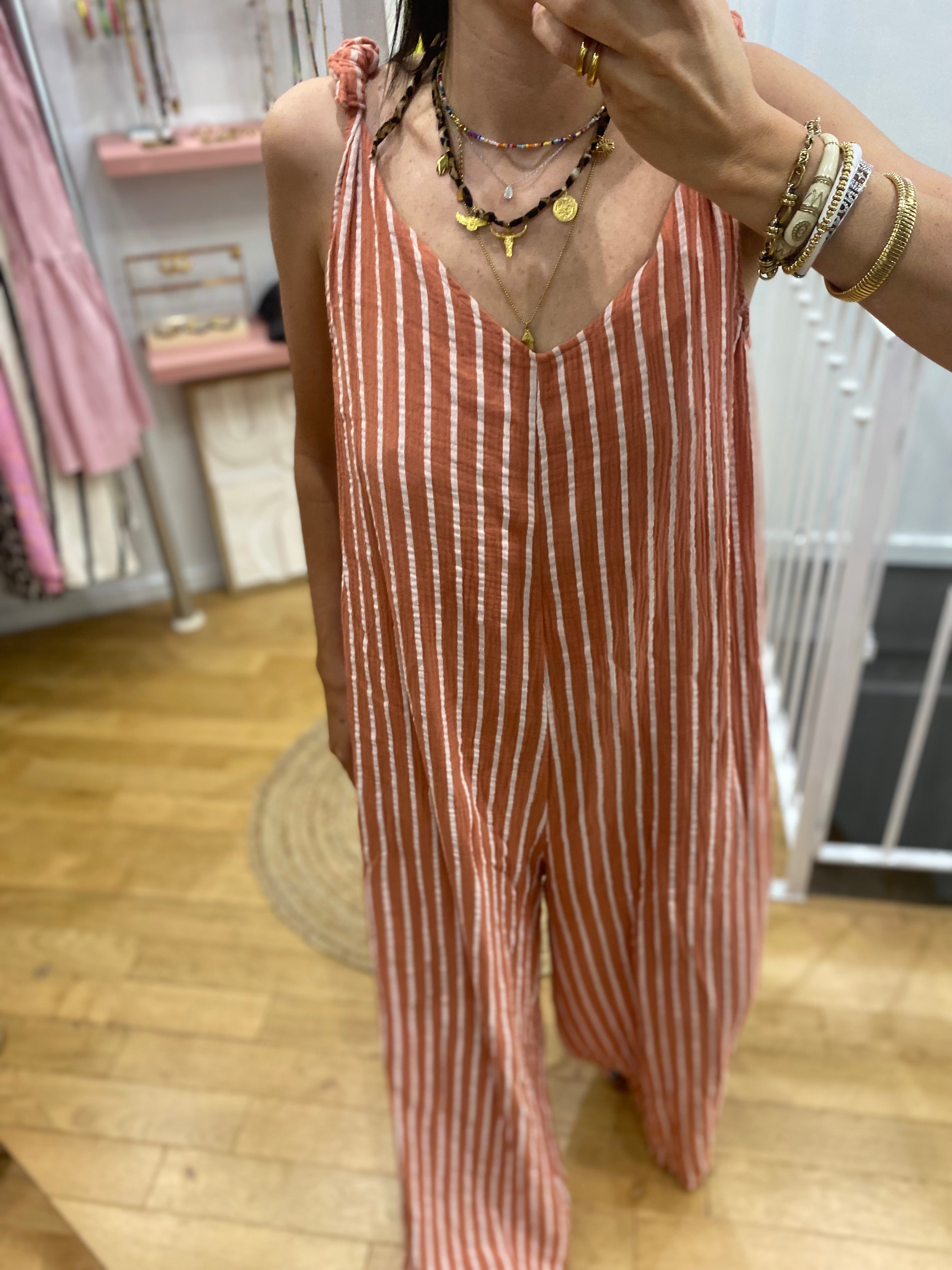 Combinaison pantalon « noa » rayé rouille