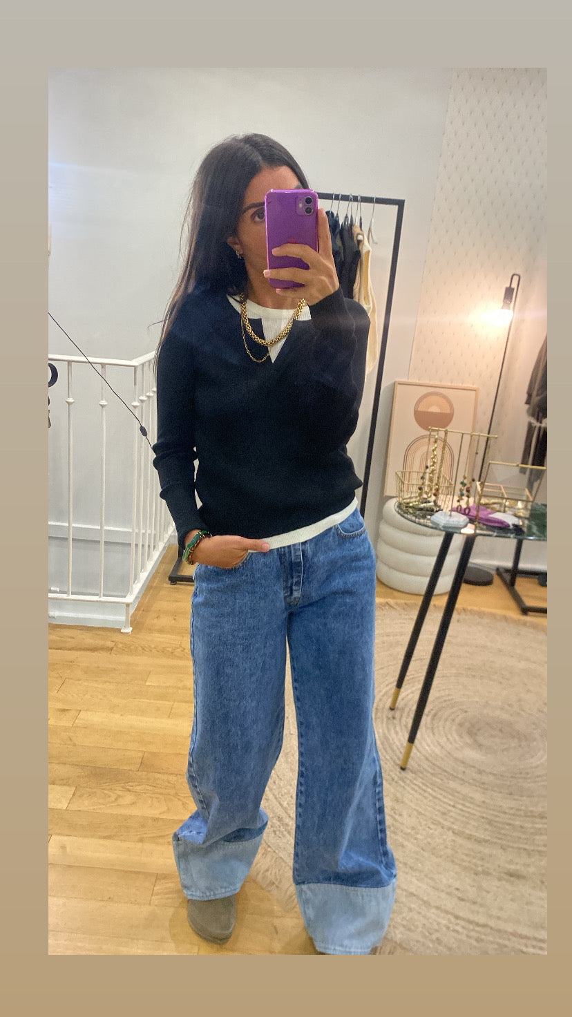 Top doublé « Jill » noir