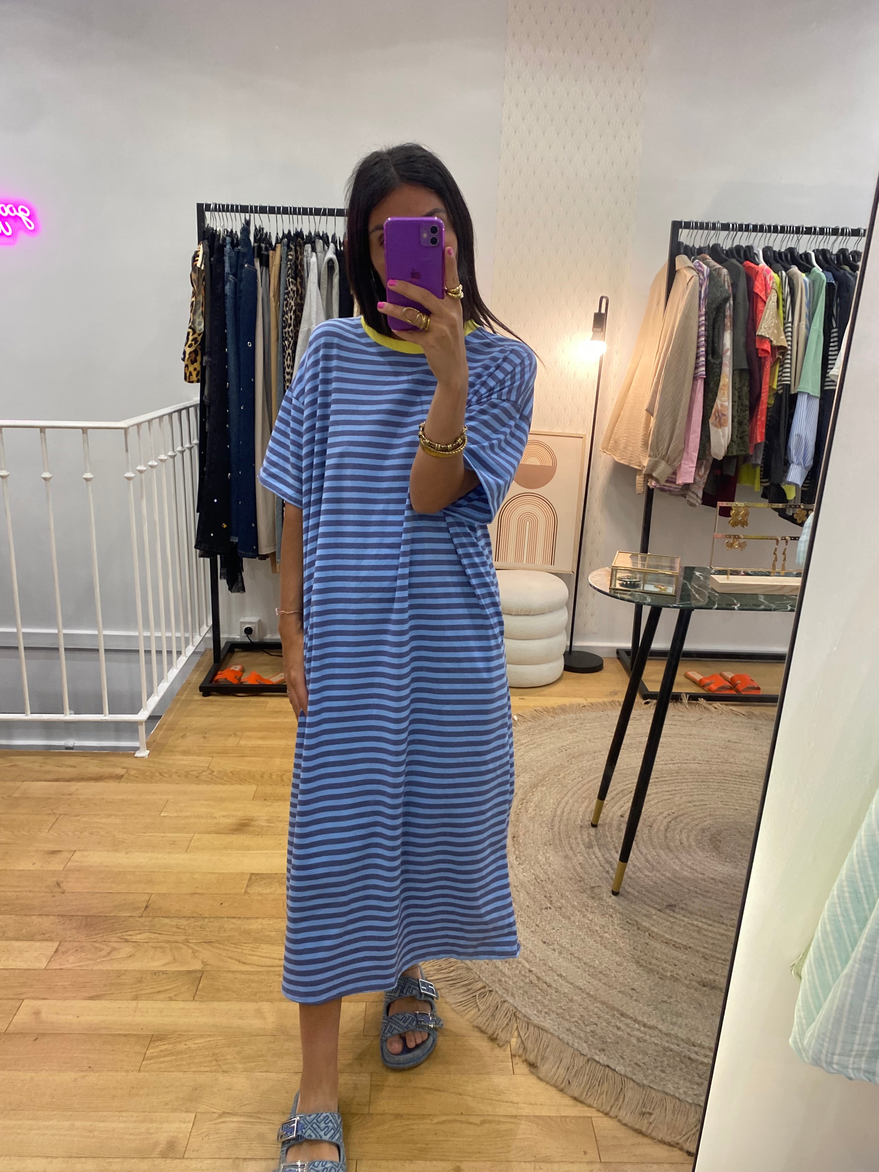 Robe « diane » rayé bleu