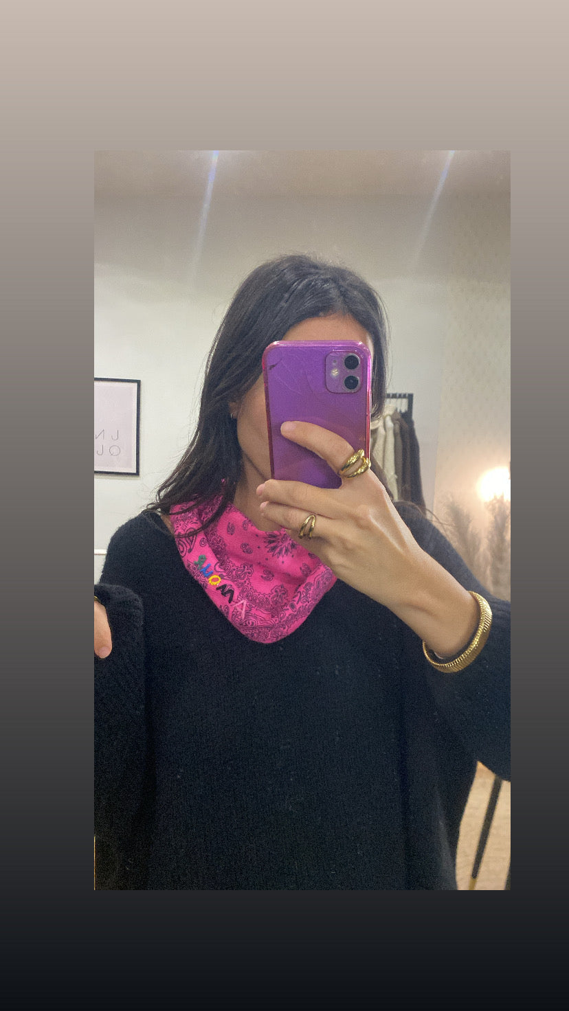 Foulard « Amour » bandana fushia