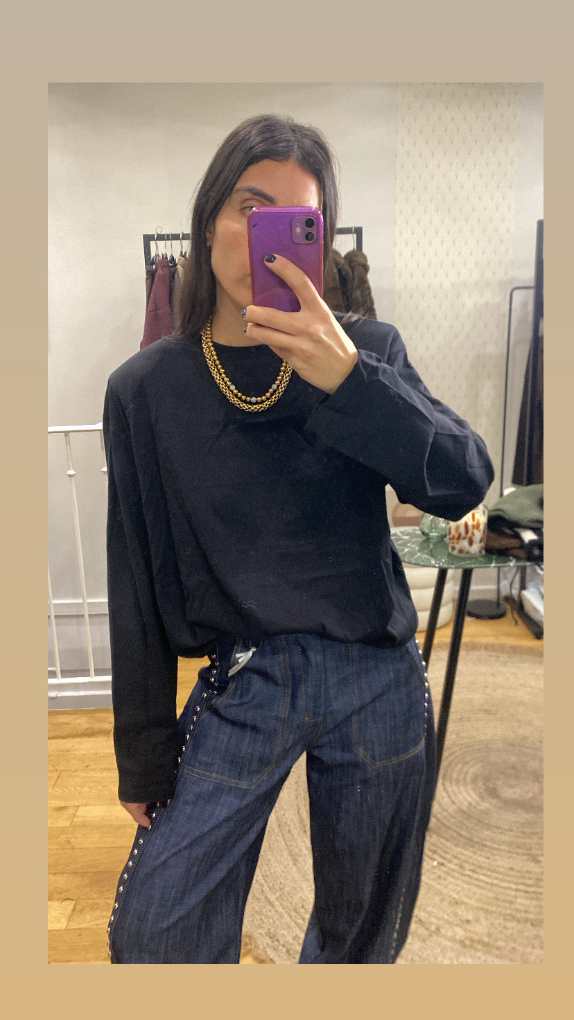 T-shirt épaulette noir