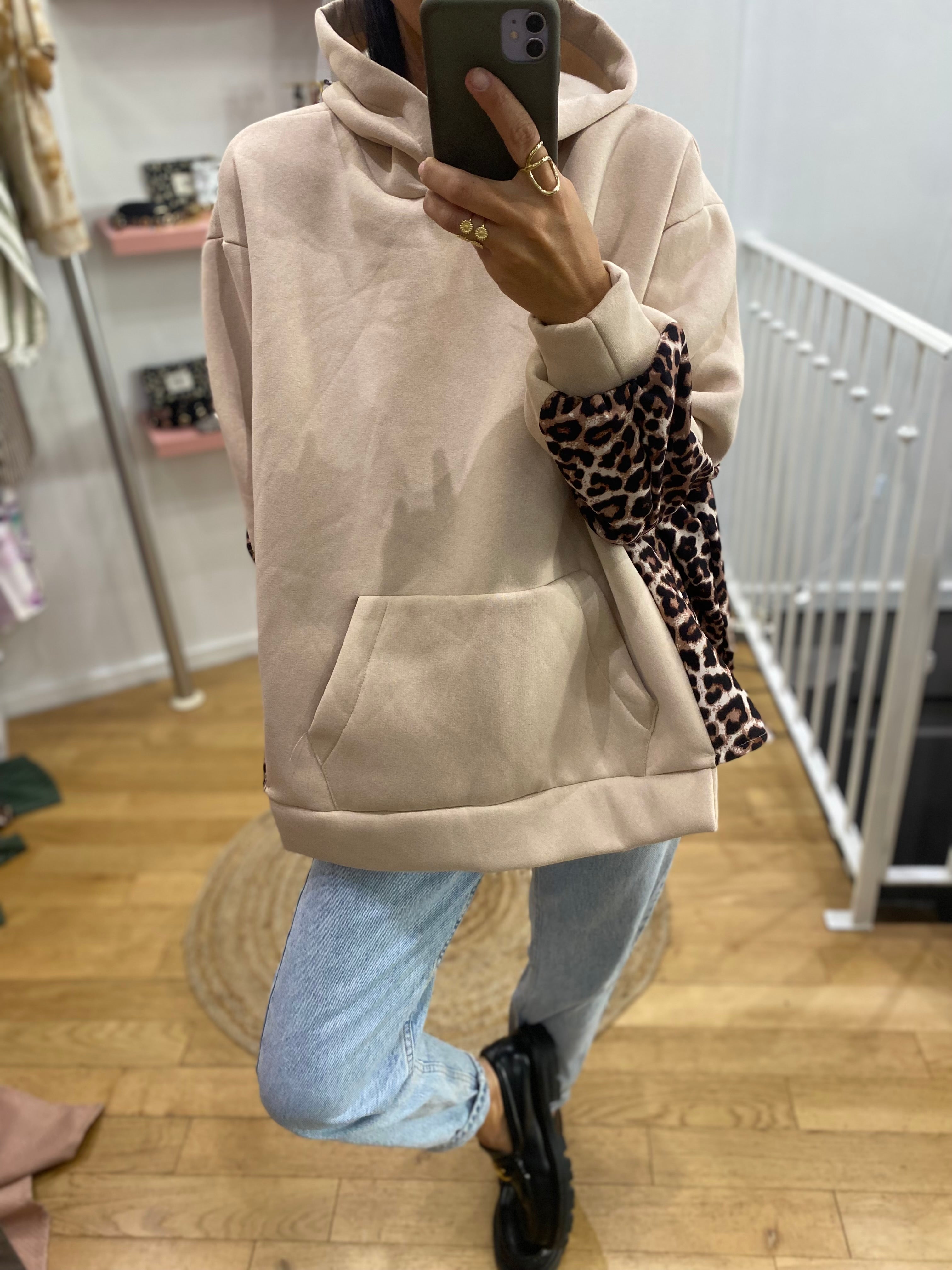 Pull « Louna » léopard beige