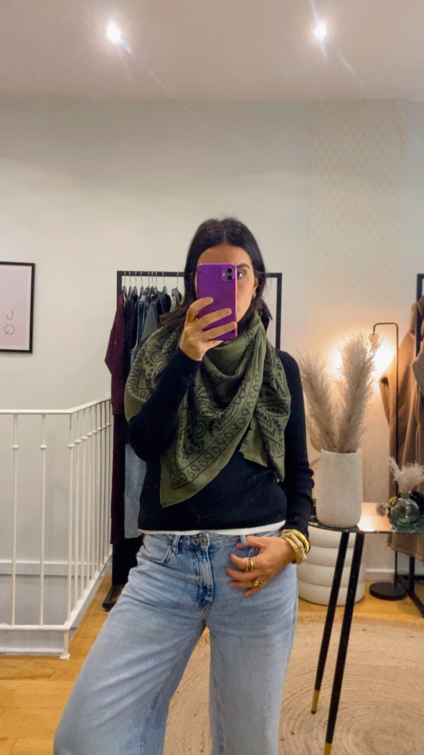 Foulard bandana kaki