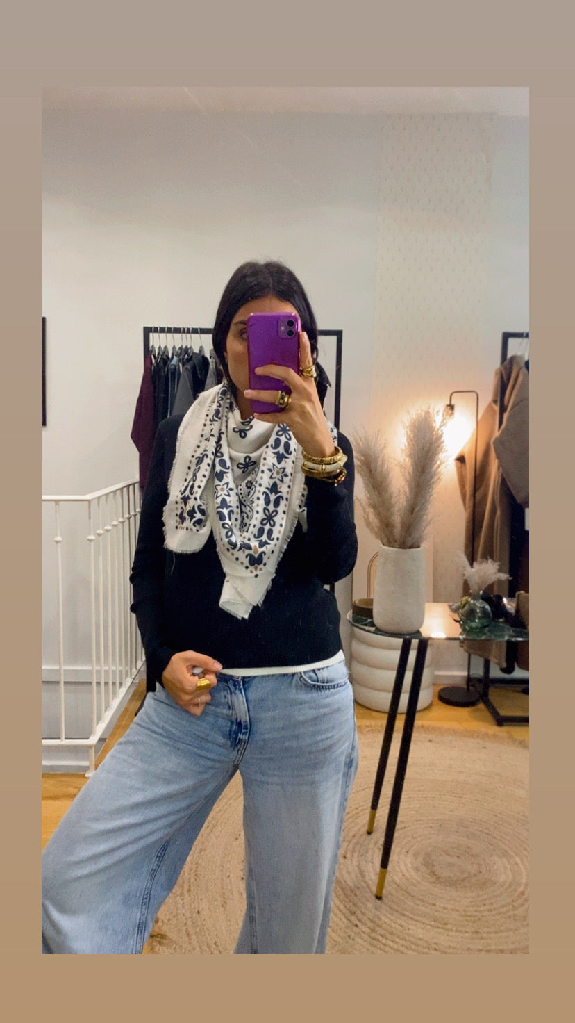 Foulard bandana écru