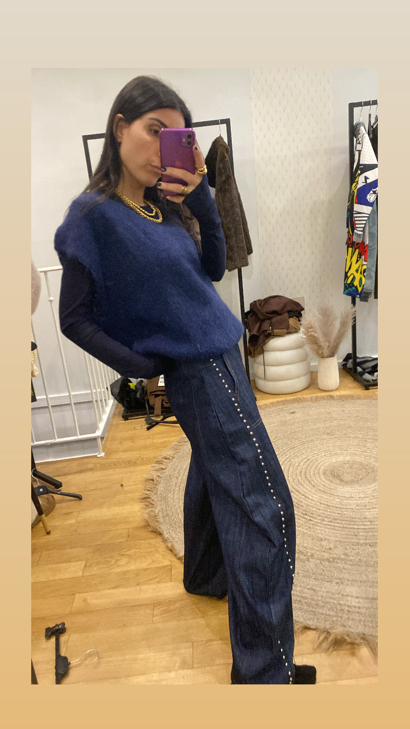 Pull sans manche « stef » bleu marine