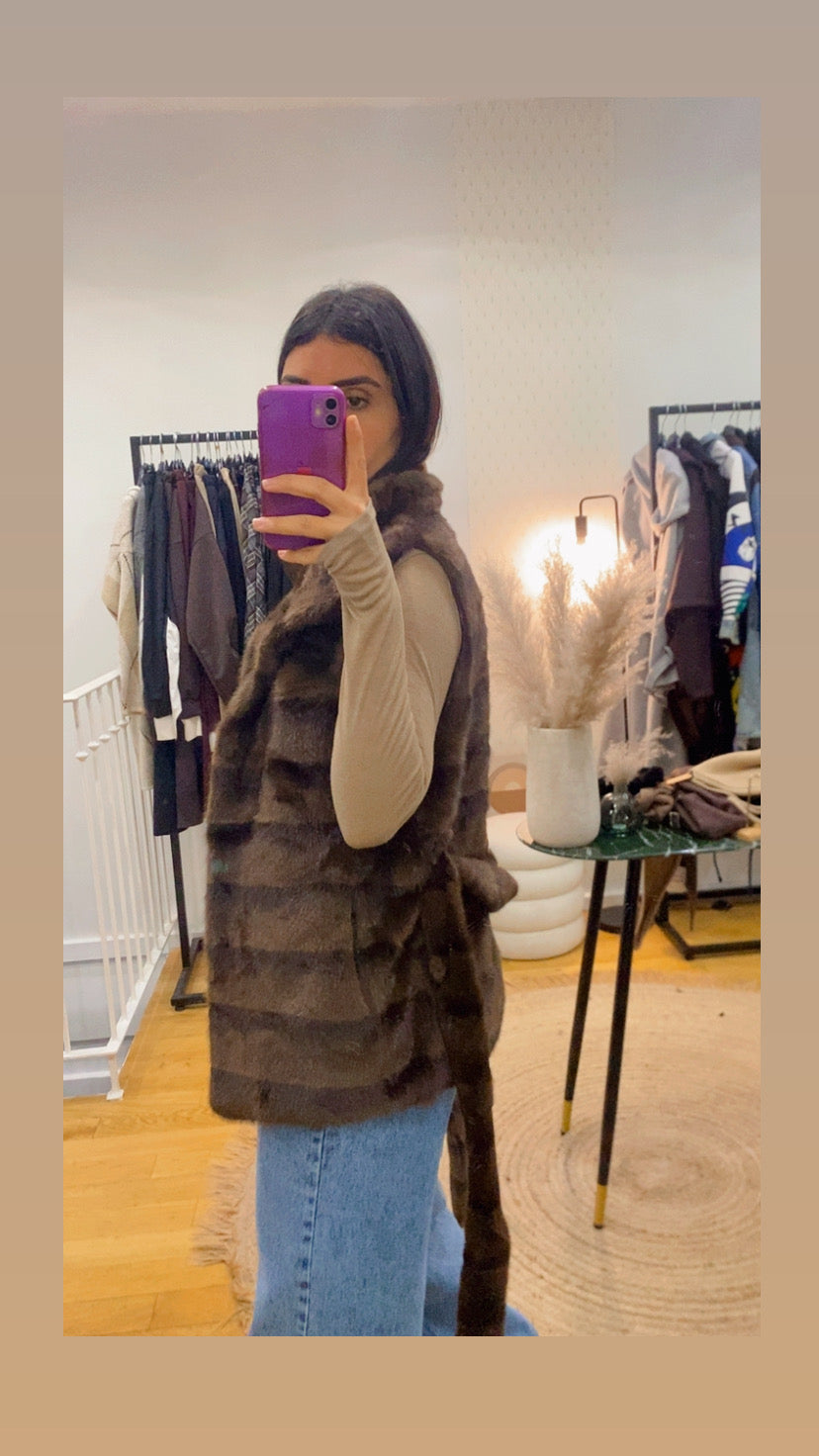 Veste / gilet «  Erine » marron