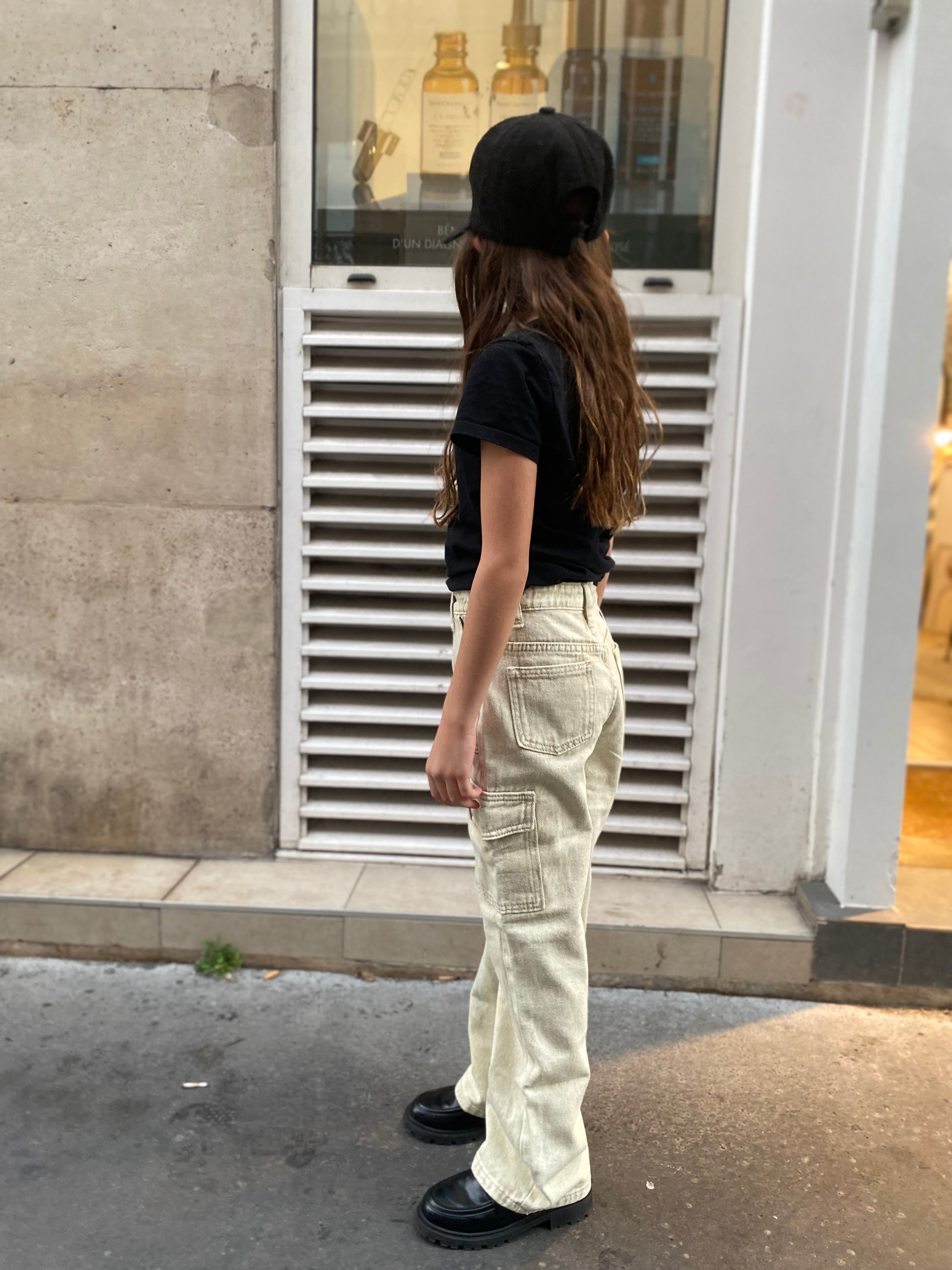 Jeans cargo « Mila » beige