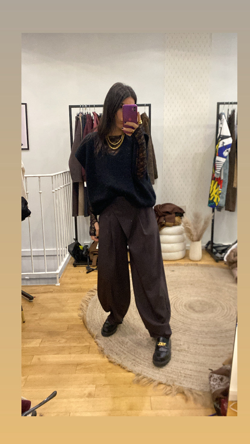 Pantalon portefeuille marron