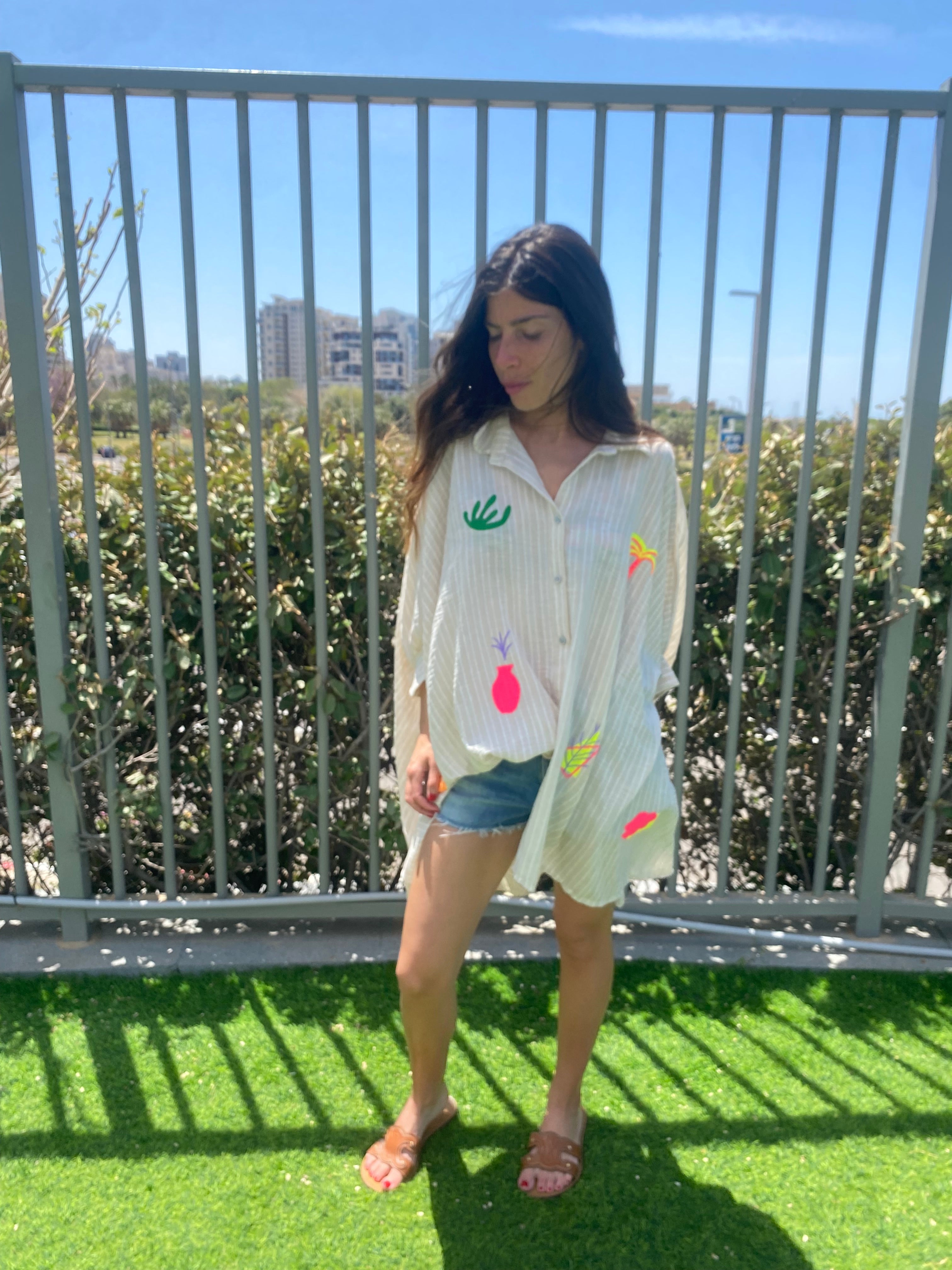 Robe Chemise robe « Jill » rayé écru