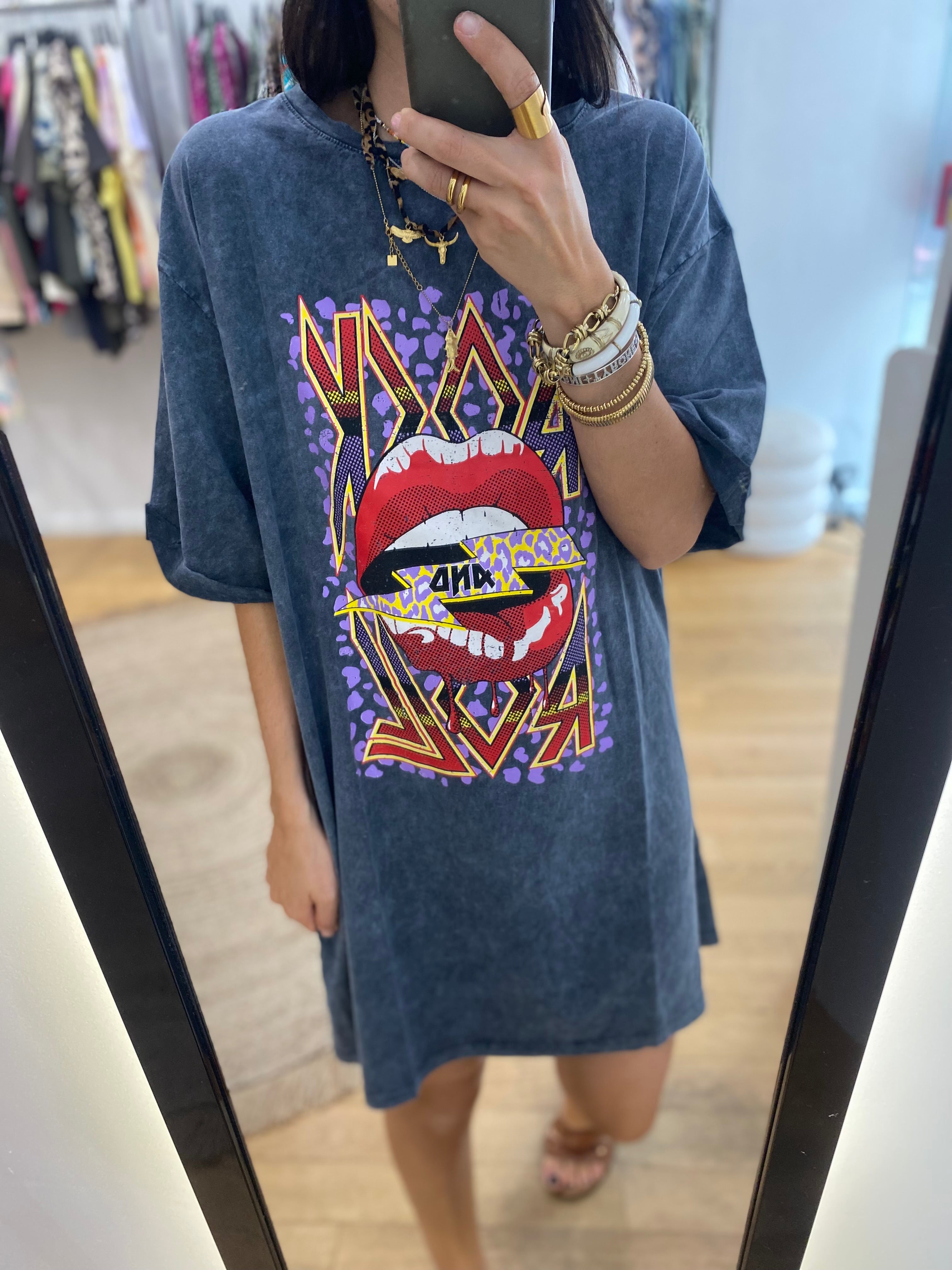 T-shirt long / robe T-shirt « rock and roll »