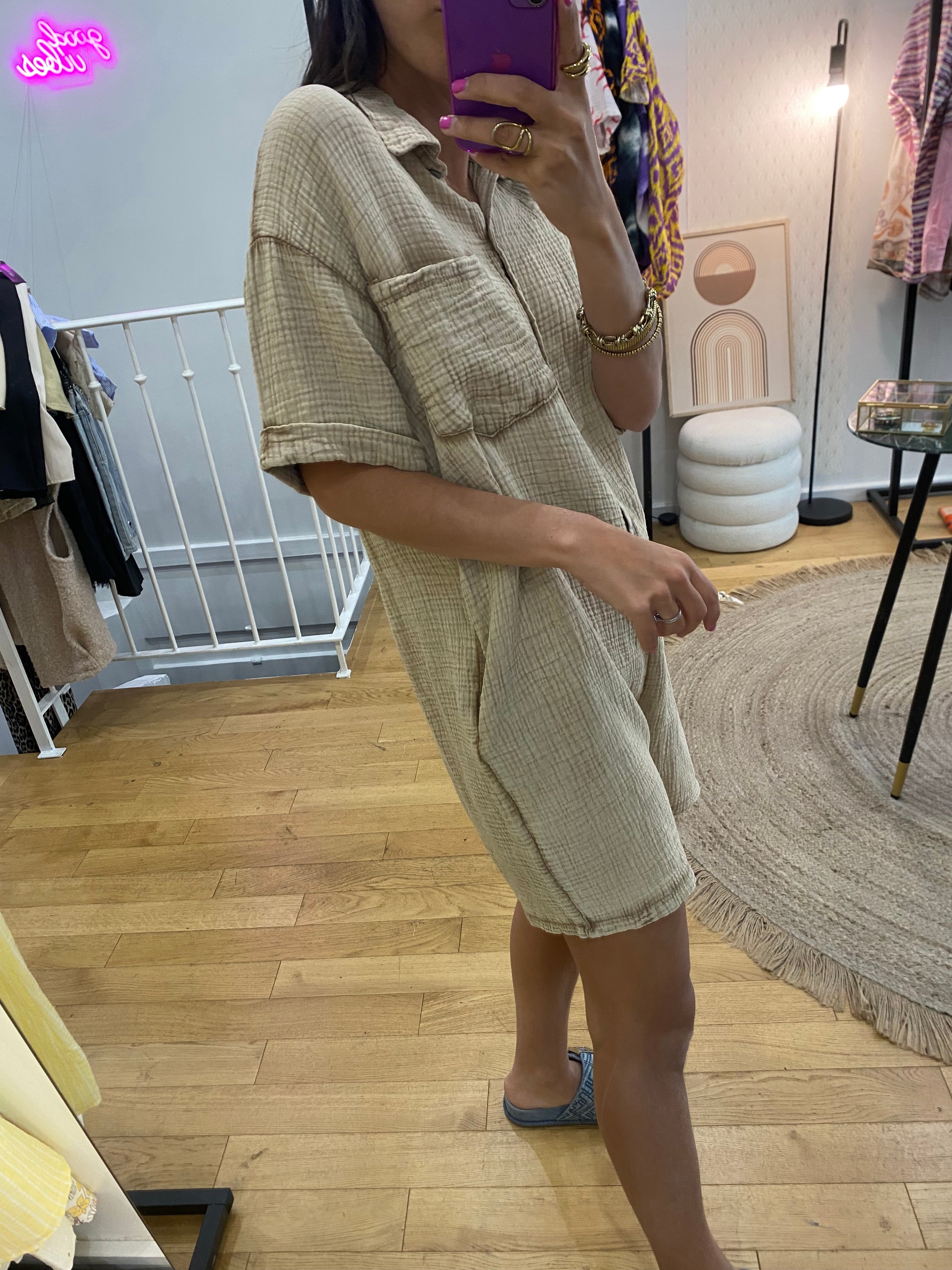 Combi short « Bella » camel