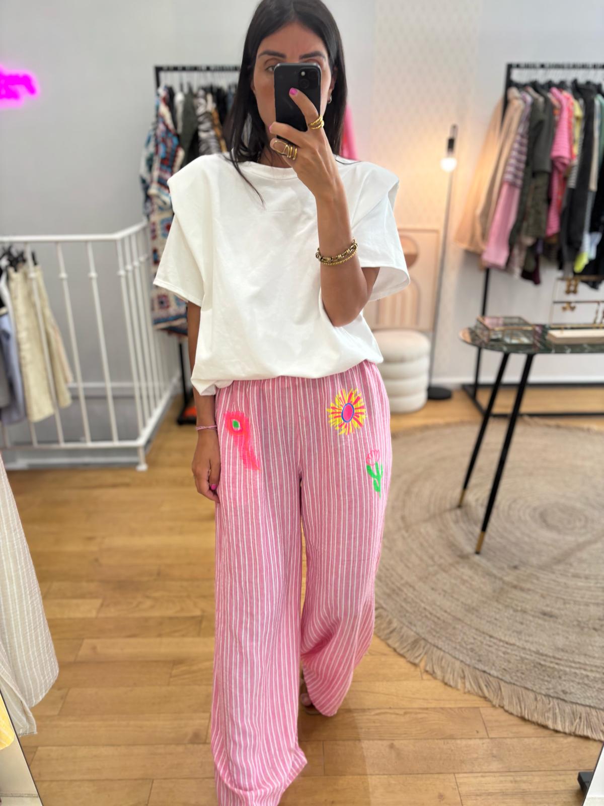 Pantalon « Mila » rose