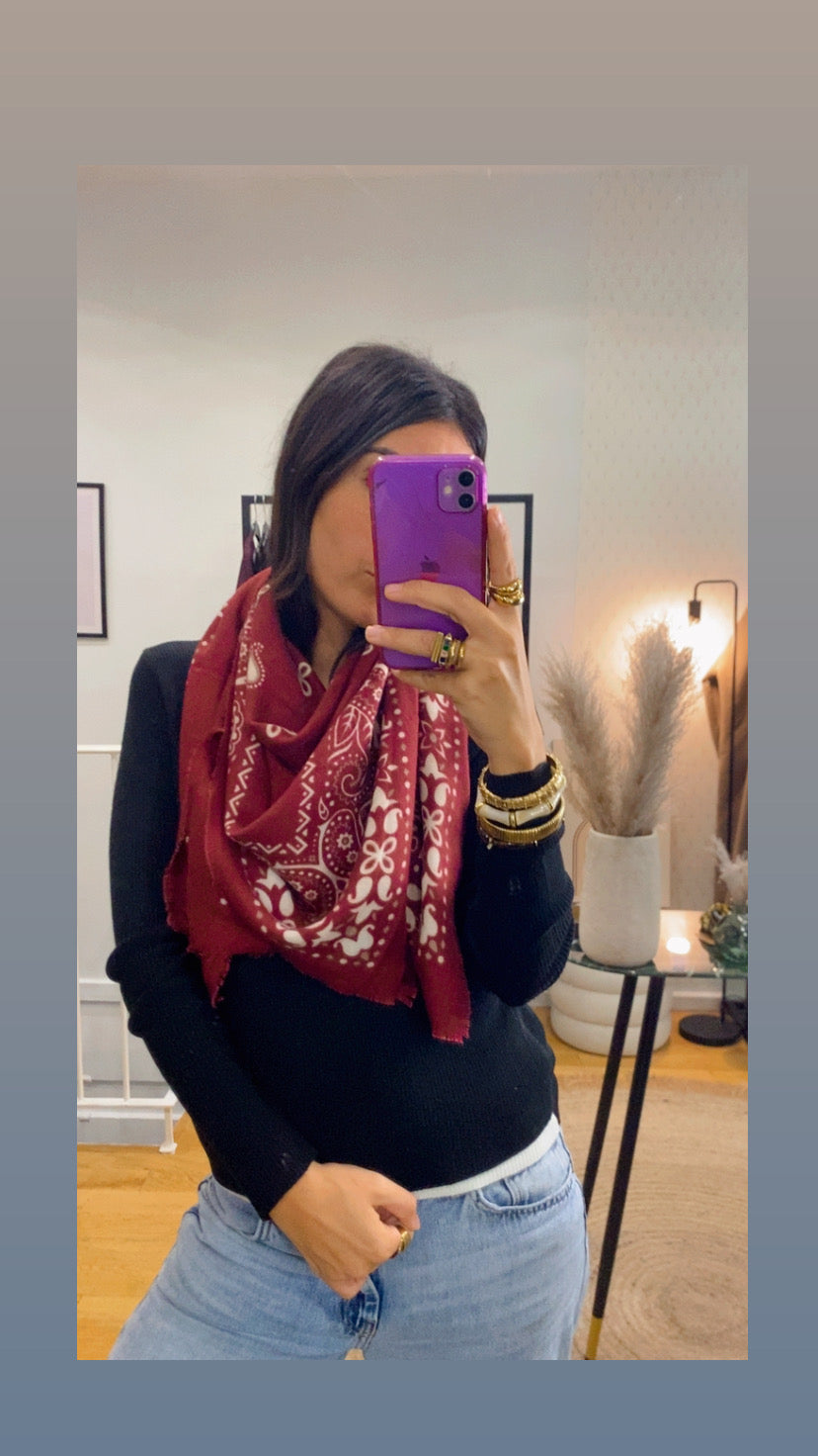 Foulard bandana Bordeaux