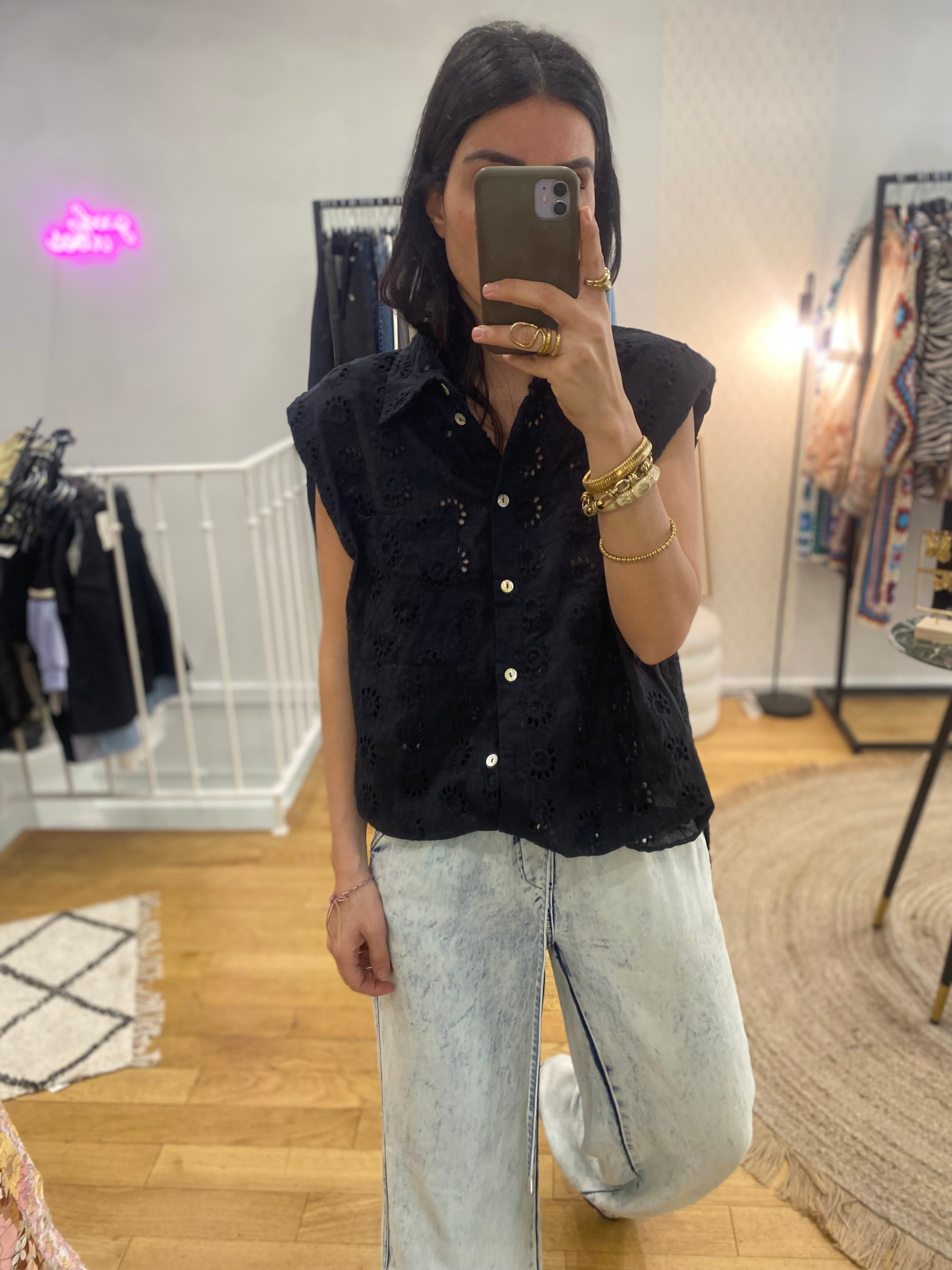 Chemise « Lola » dentelle noir