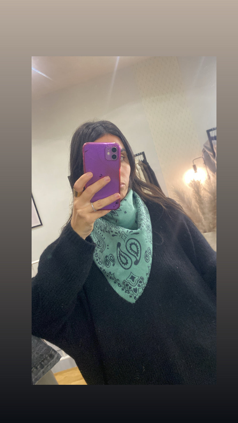 Foulard bandana vert d’eau