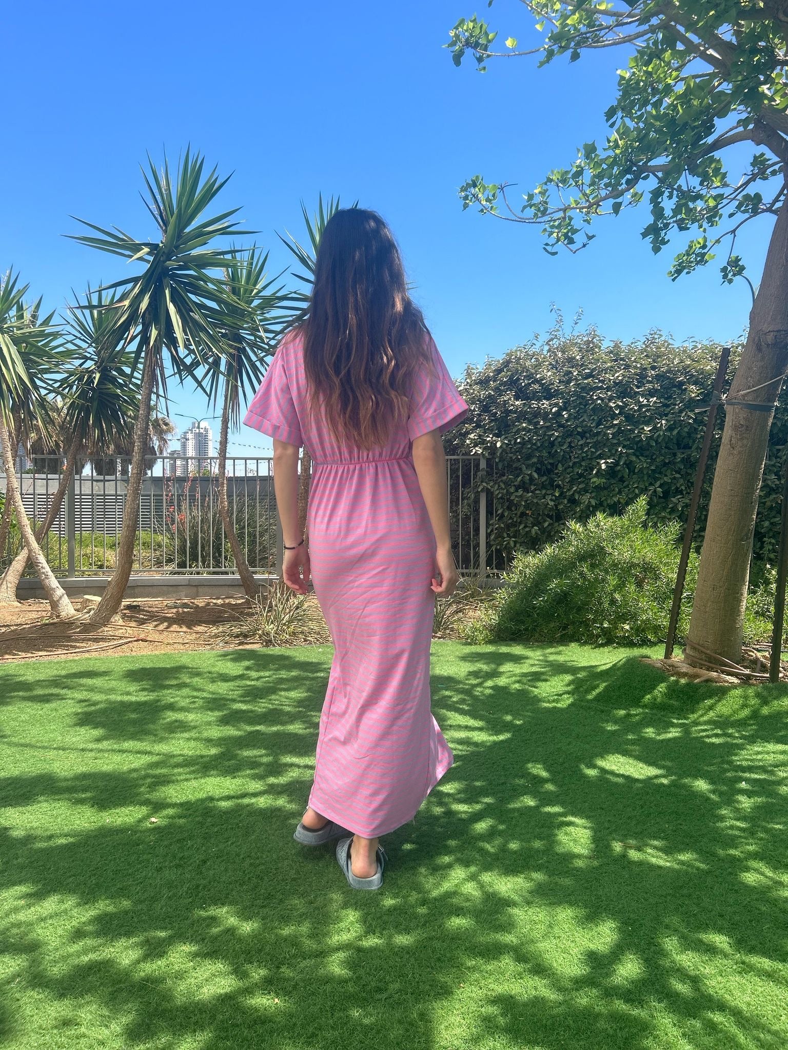 Robe « Diana » rayé rose